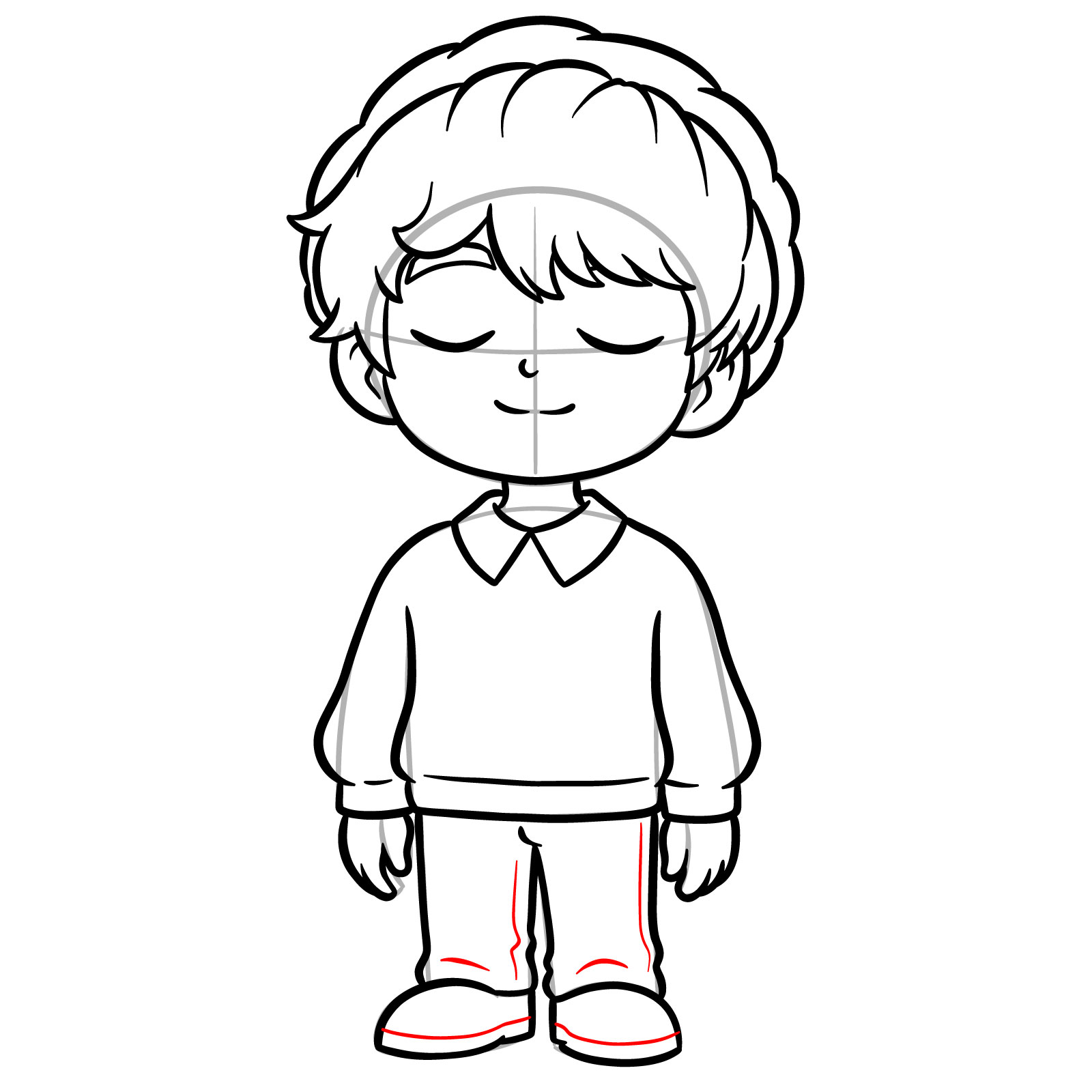 How to Draw Chibi Baby Saja - step 16