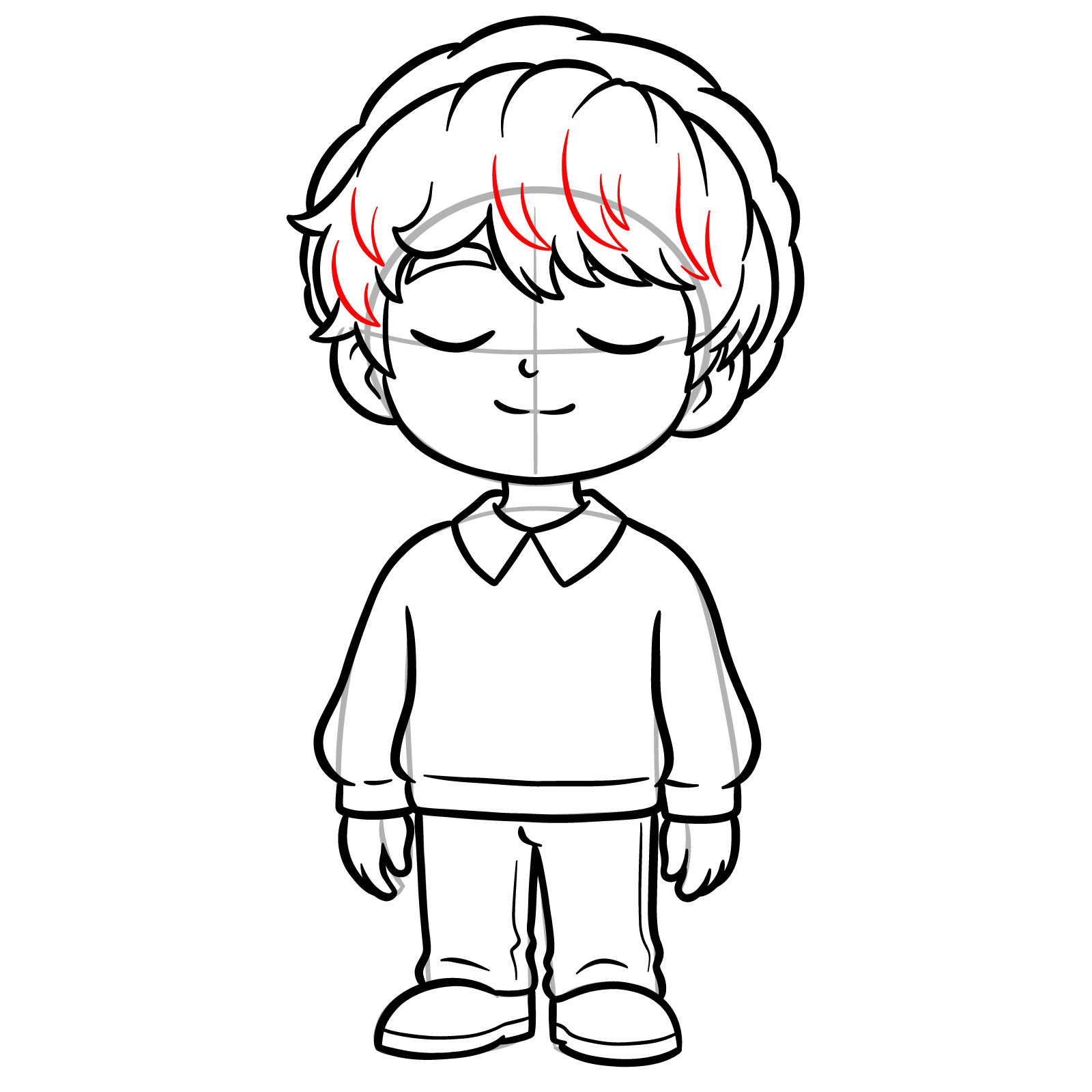 How to Draw Chibi Baby Saja - step 17
