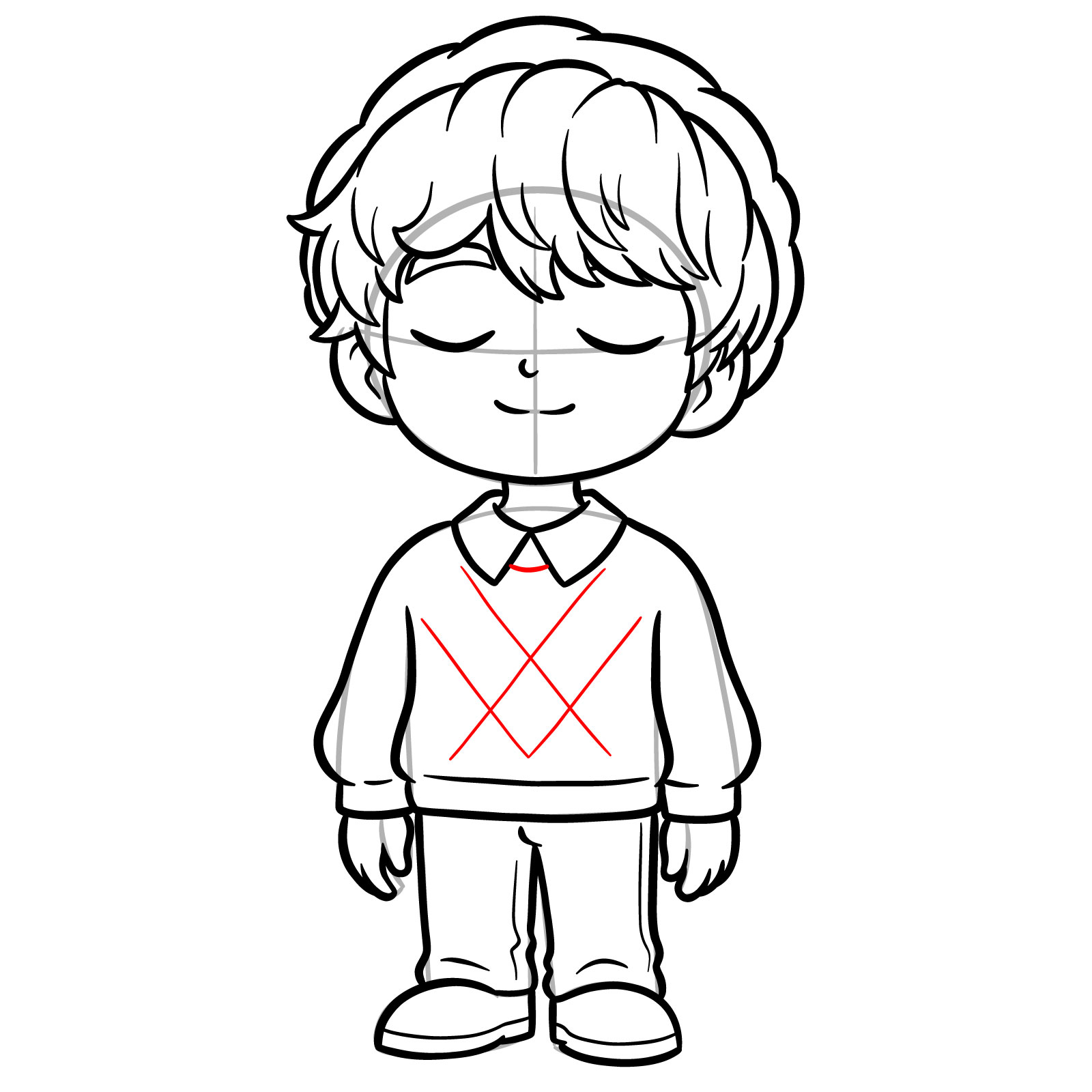 How to Draw Chibi Baby Saja - step 18