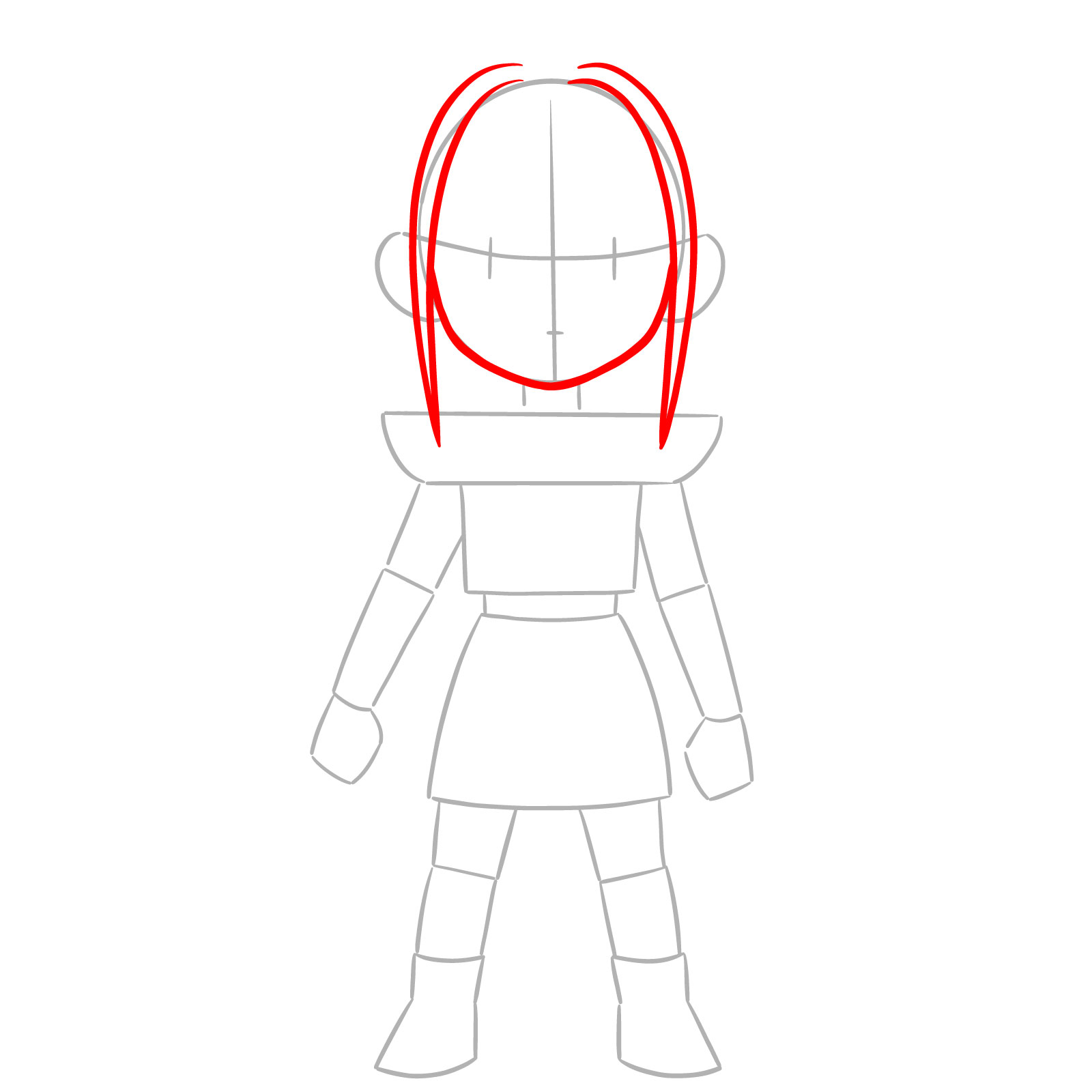 How to Draw Chibi Mira - step 03