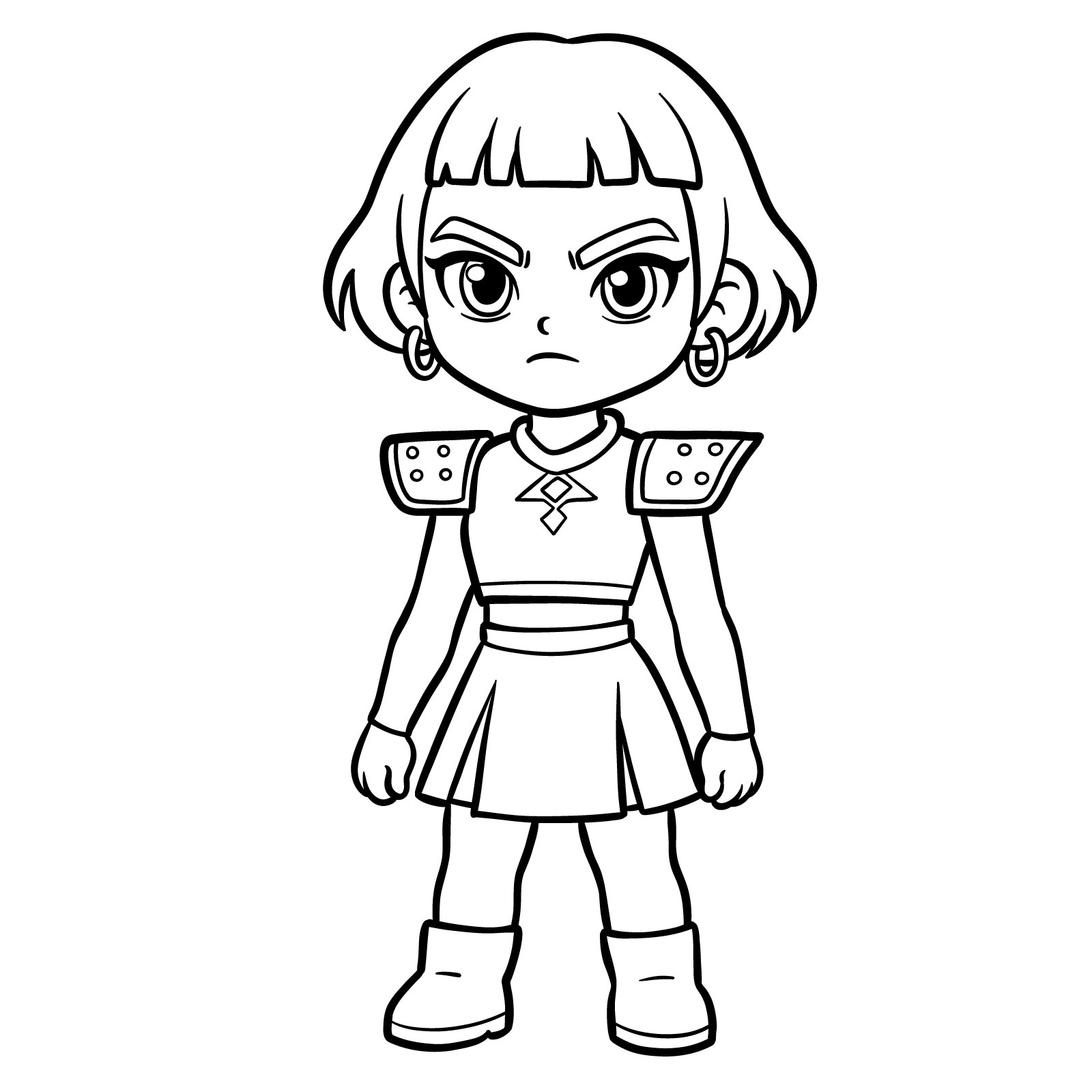 How to draw chibi Zoey from KPop Demon Hunters - step 18