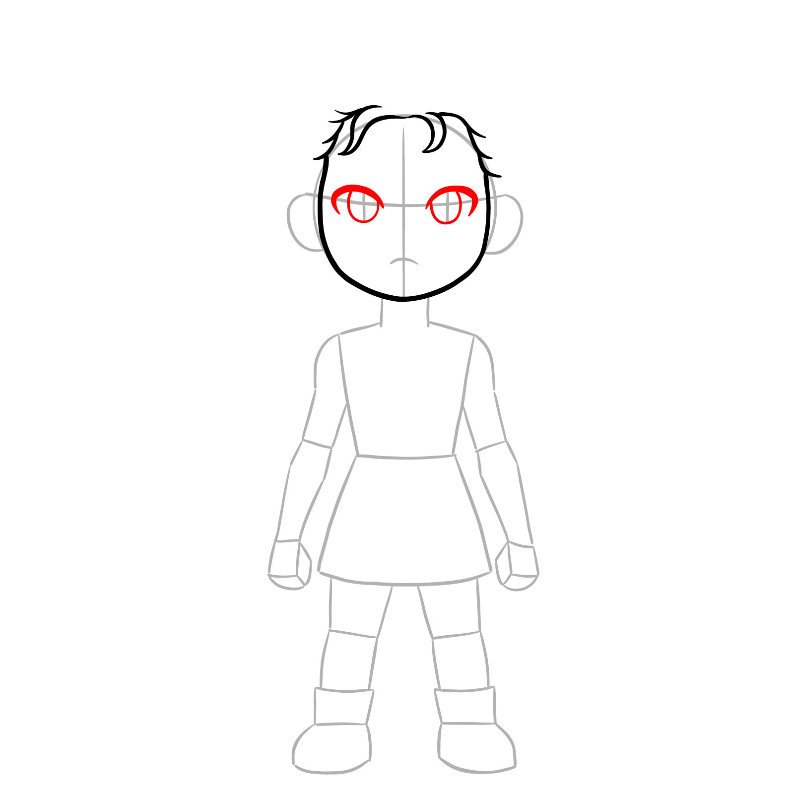 How to draw chibi Rumi in final act outfit - step 04