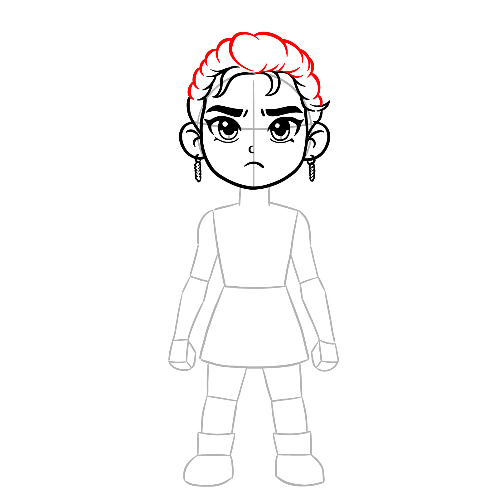 How to draw chibi Rumi in final act outfit - step 09