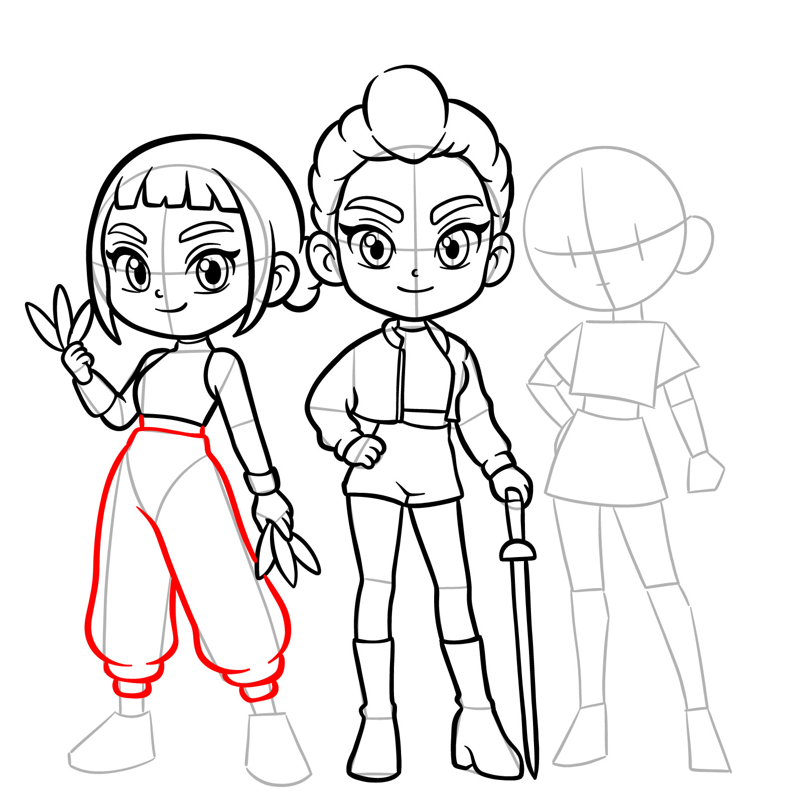 How to Draw HUNTR/X in Chibi Style - step 19