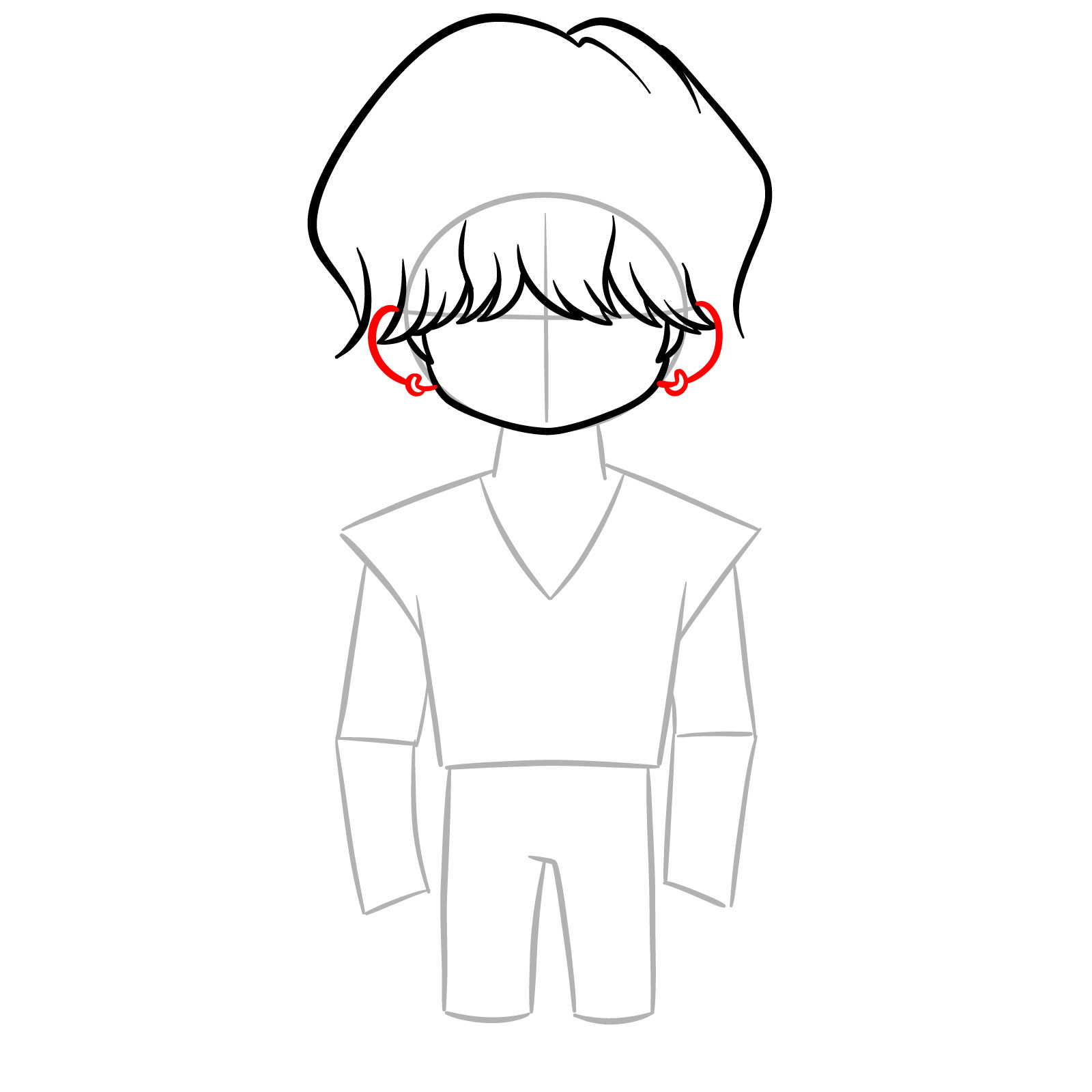 How to Draw Chibi Mystery Saja - step 05