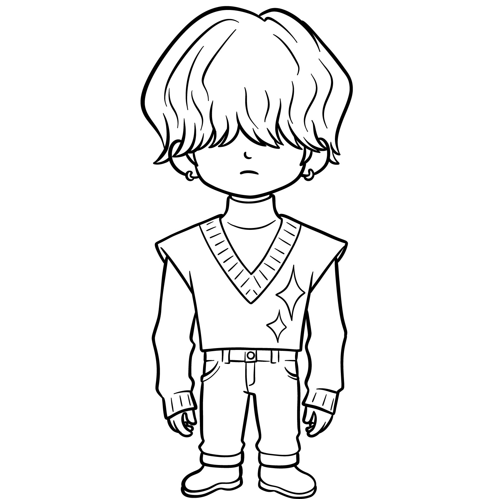 How to Draw Chibi Mystery Saja - step 15