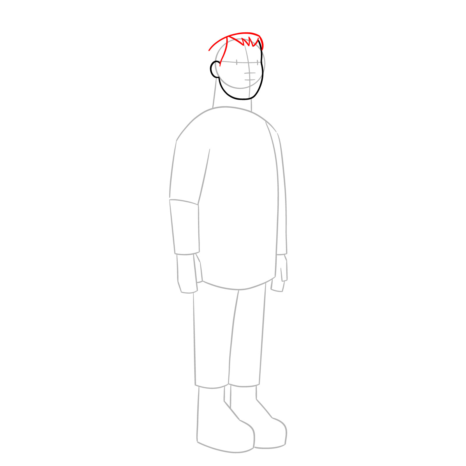 How to Draw Rupert from Jentry Chau vs. The Underworld - step 04