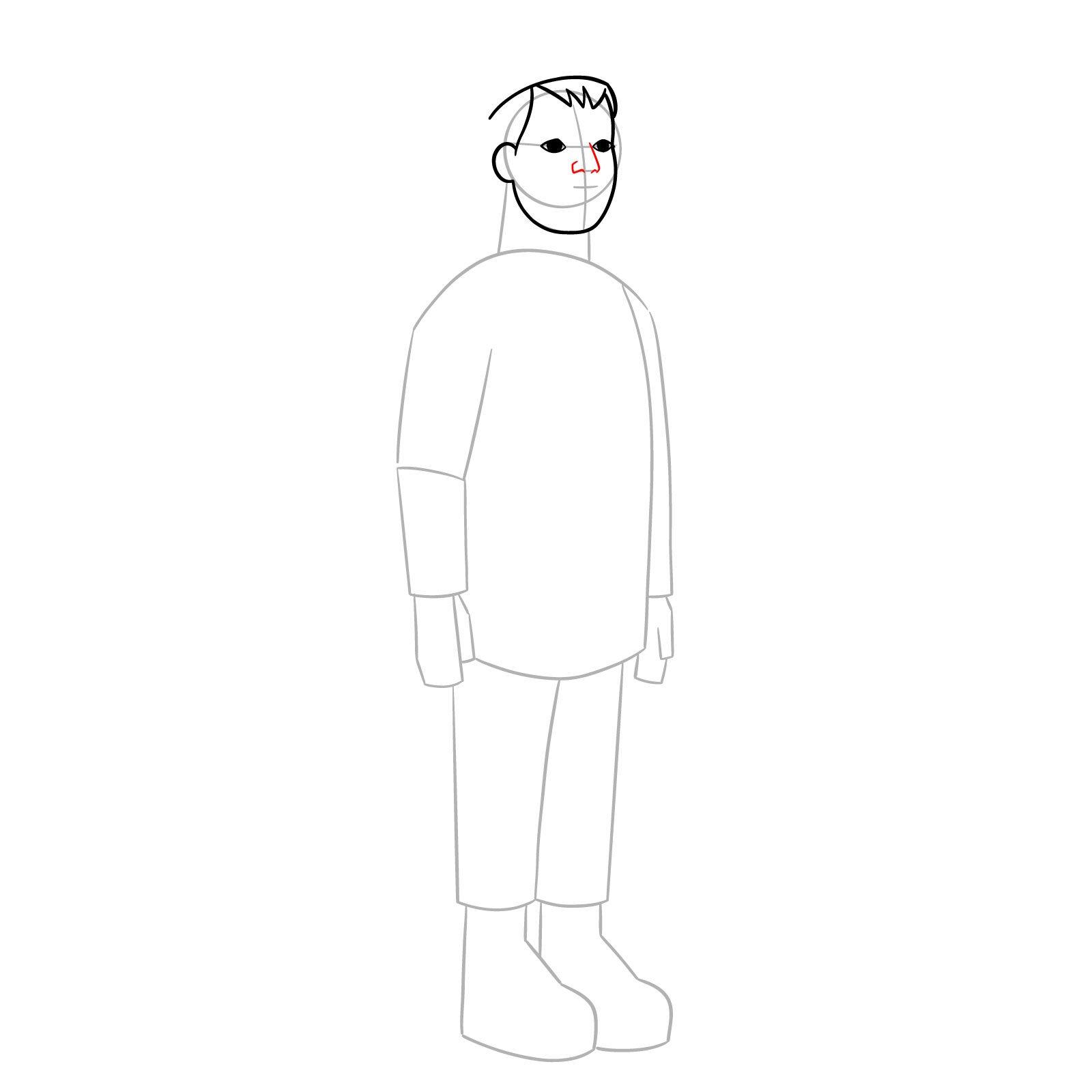 How to Draw Rupert from Jentry Chau vs. The Underworld - step 07