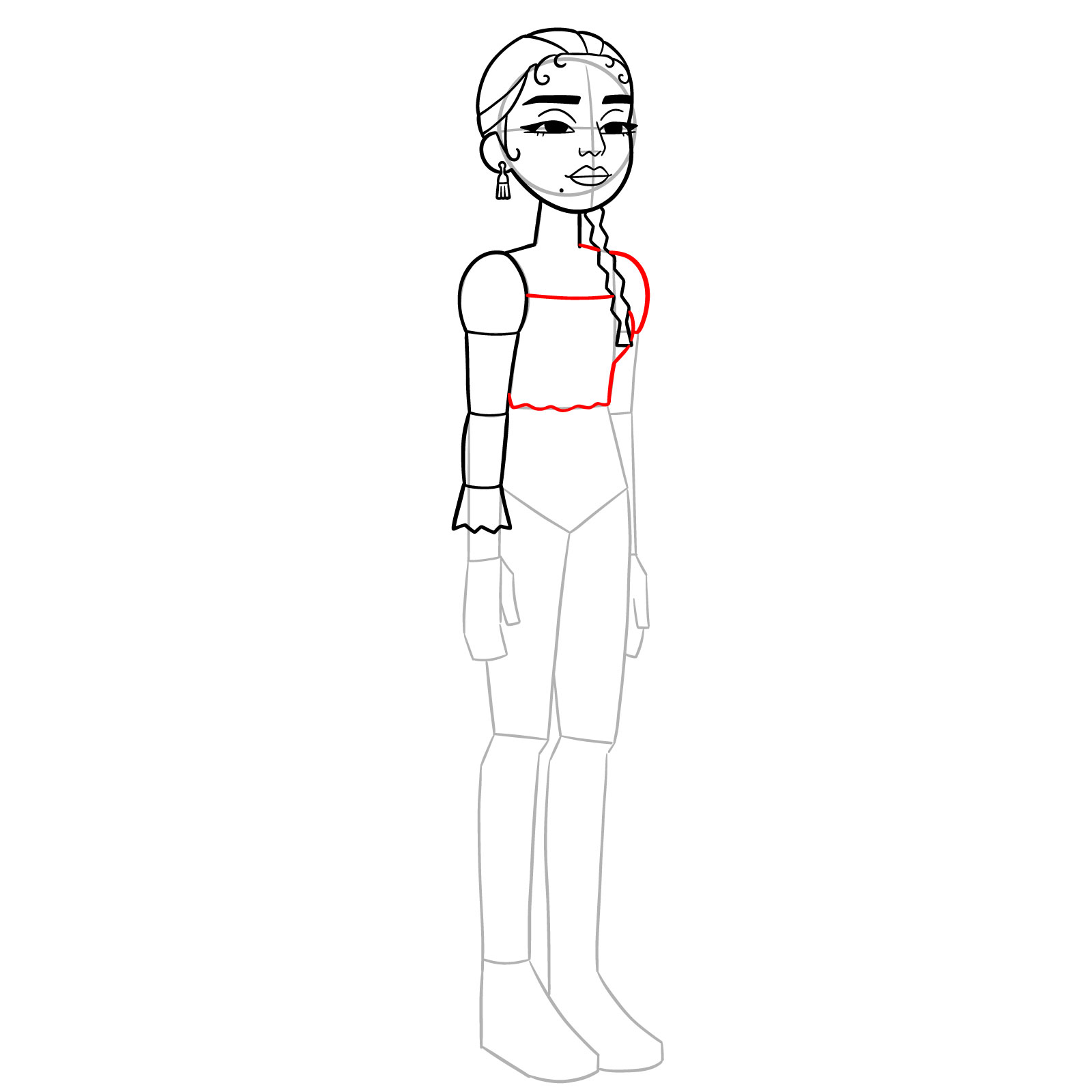How to Draw Stella Gonzales from Jentry Chau - step 12