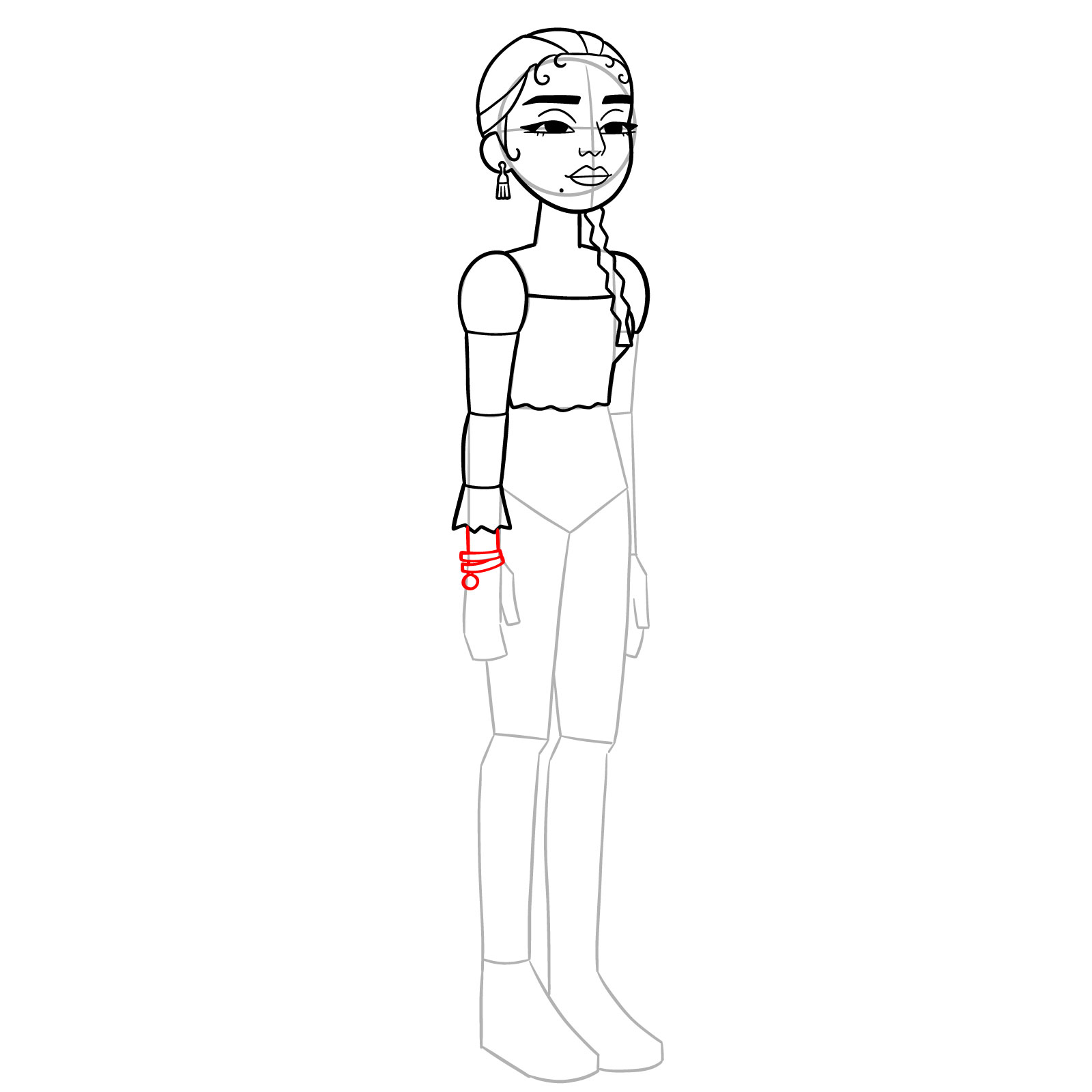 How to Draw Stella Gonzales from Jentry Chau - step 13