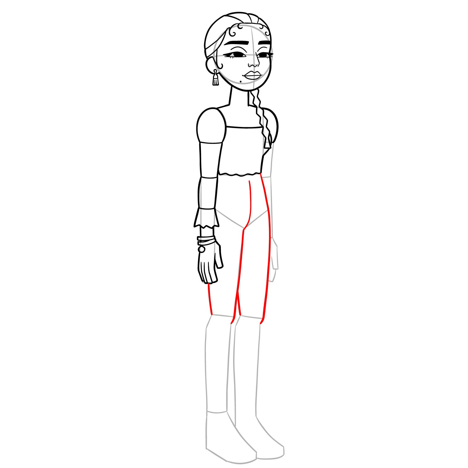 How to Draw Stella Gonzales from Jentry Chau - step 15