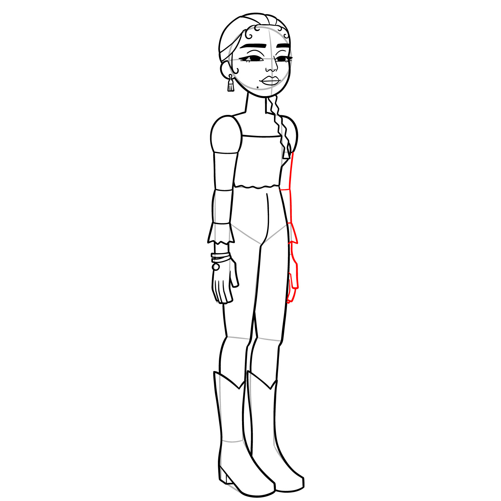 How to Draw Stella Gonzales from Jentry Chau - step 18