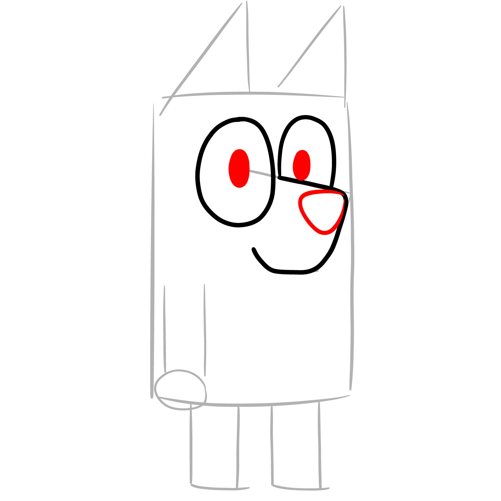 How to Draw Bingo from Bluey - step 05