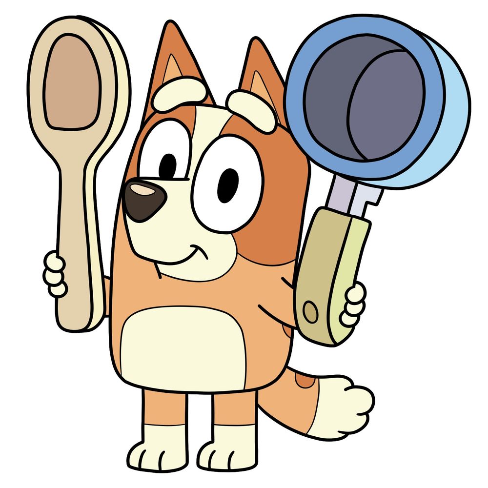 How to Draw Bingo Heeler with Cooking Tools from Bluey