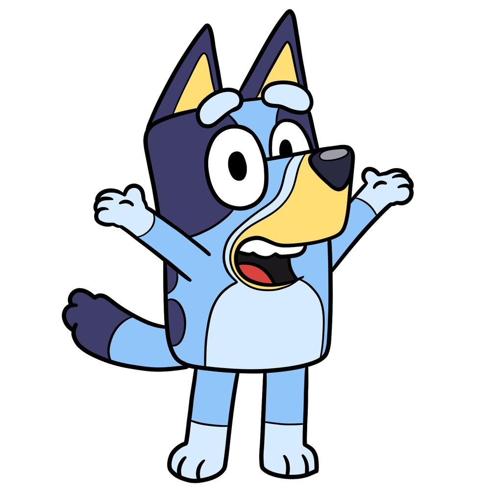 Step by Step Bluey Drawing Tutorial: Cheerful Pose Guide