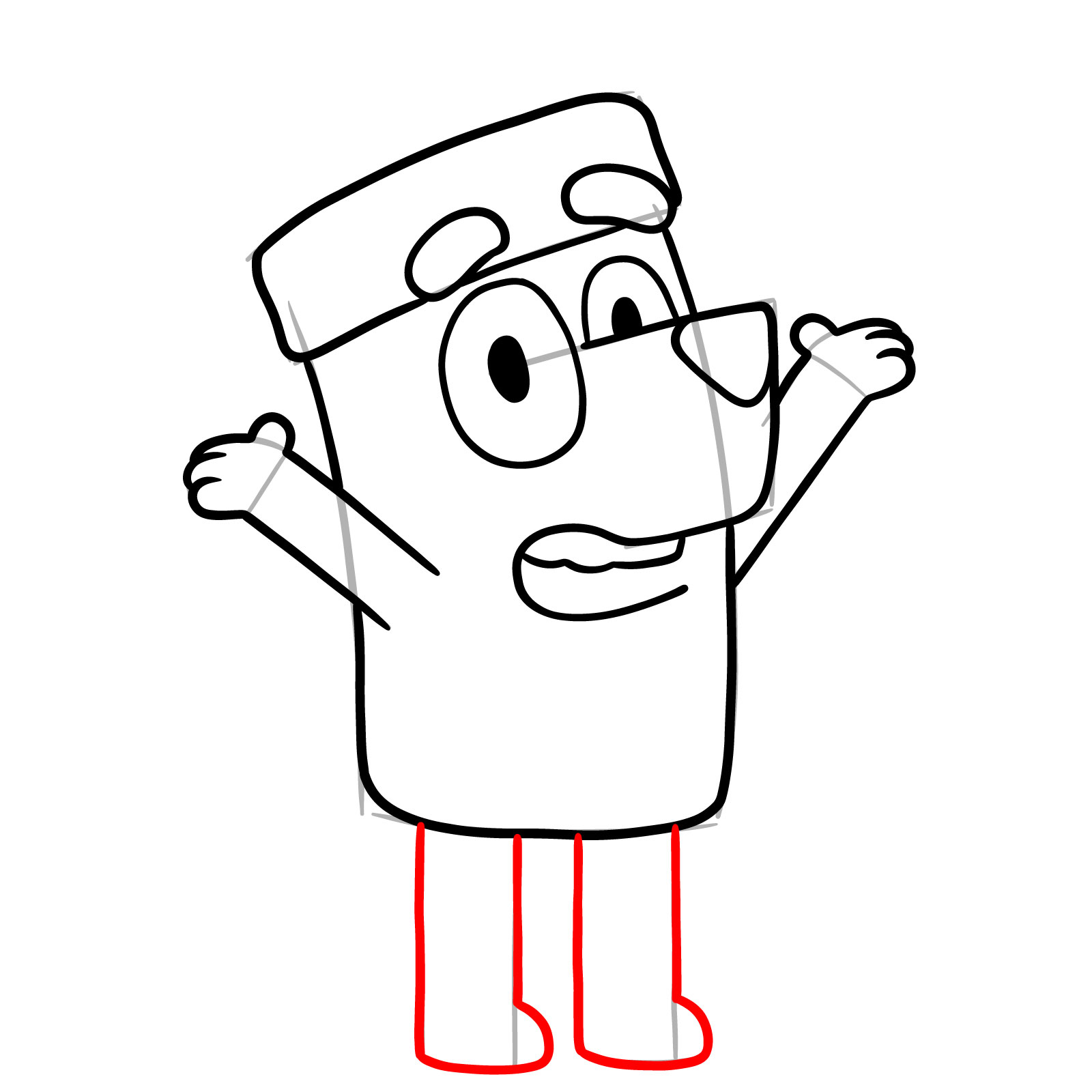 How to Draw Bluey in a Santa Hat - step 11