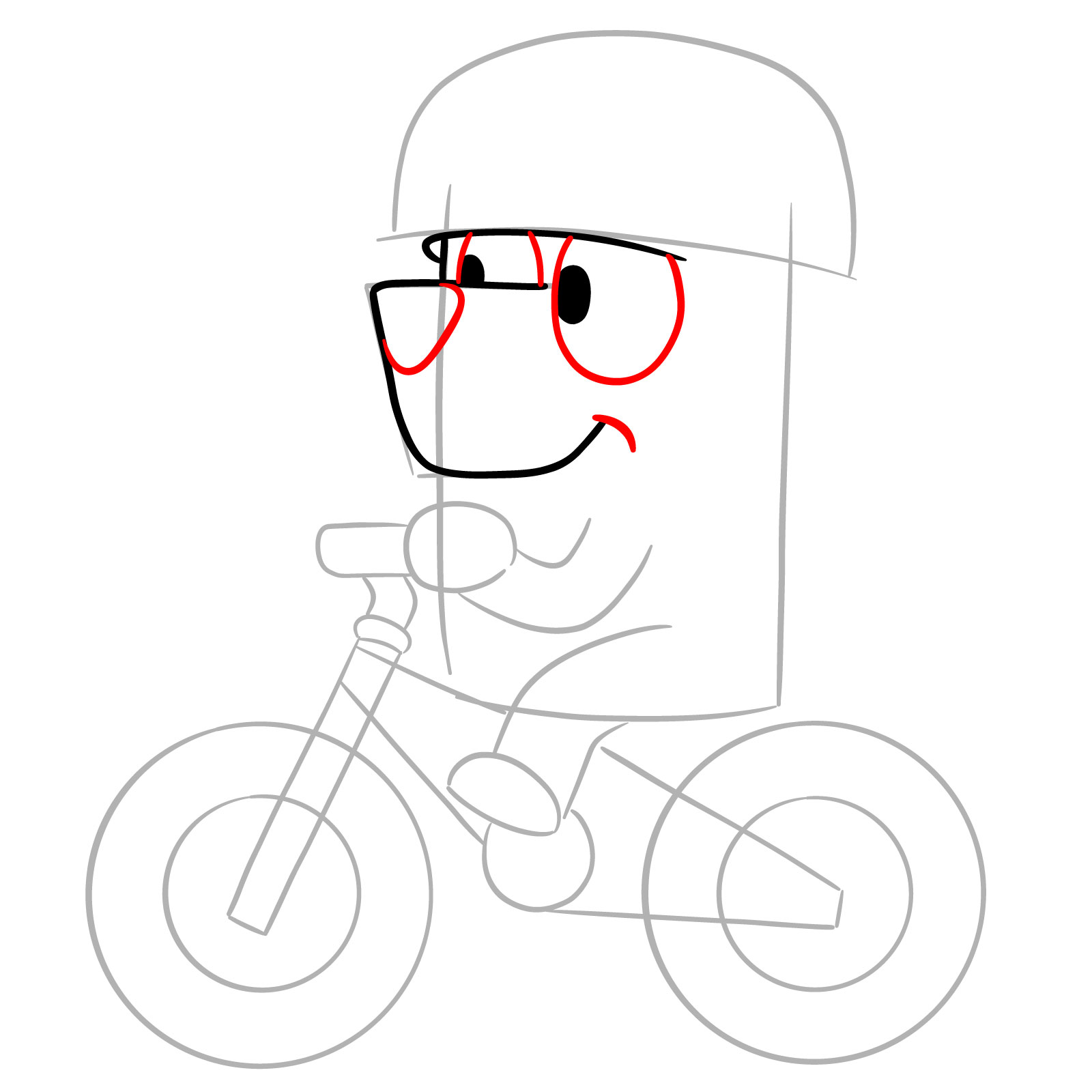 How to Draw Bluey Riding a Bike - step 07