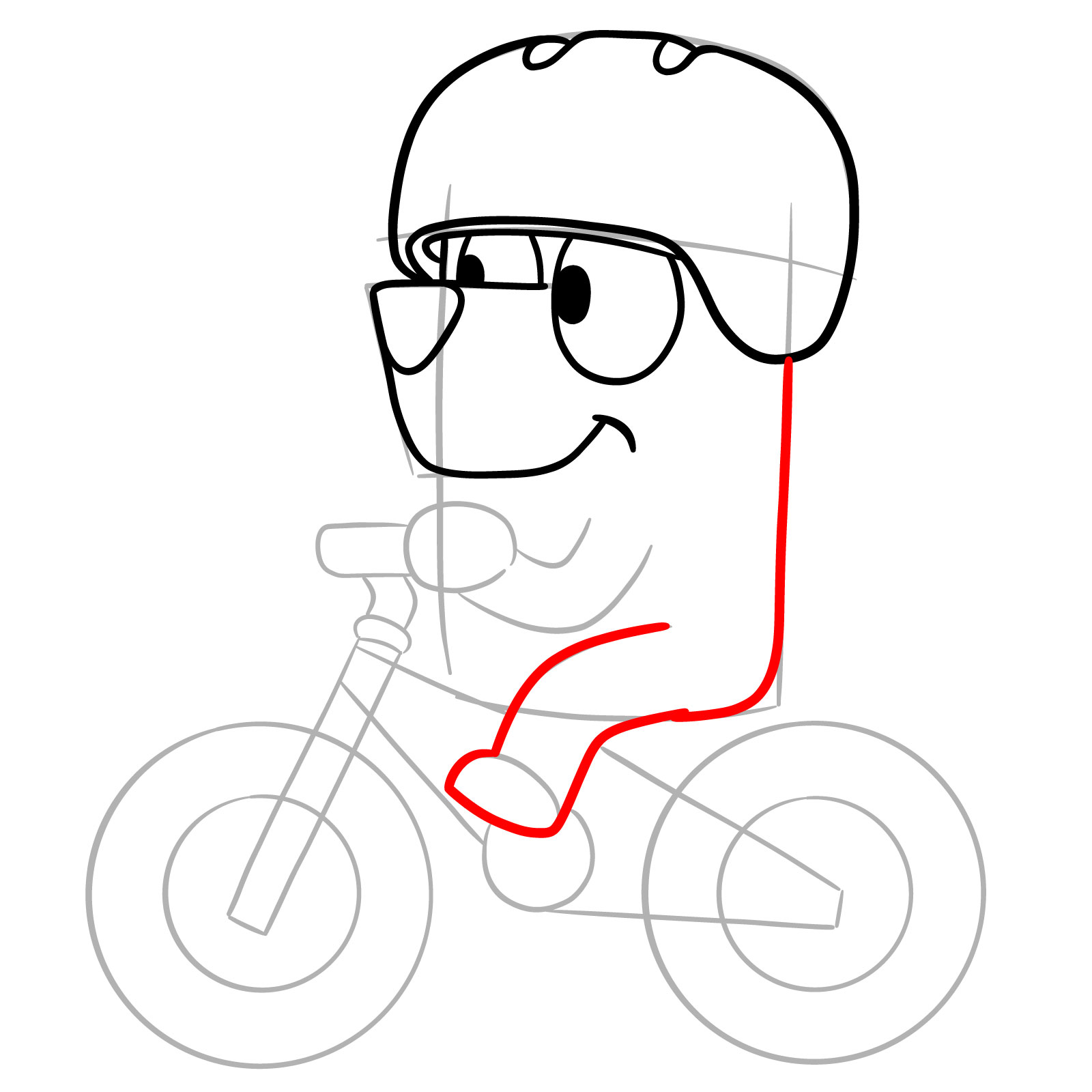 How to Draw Bluey Riding a Bike - step 09