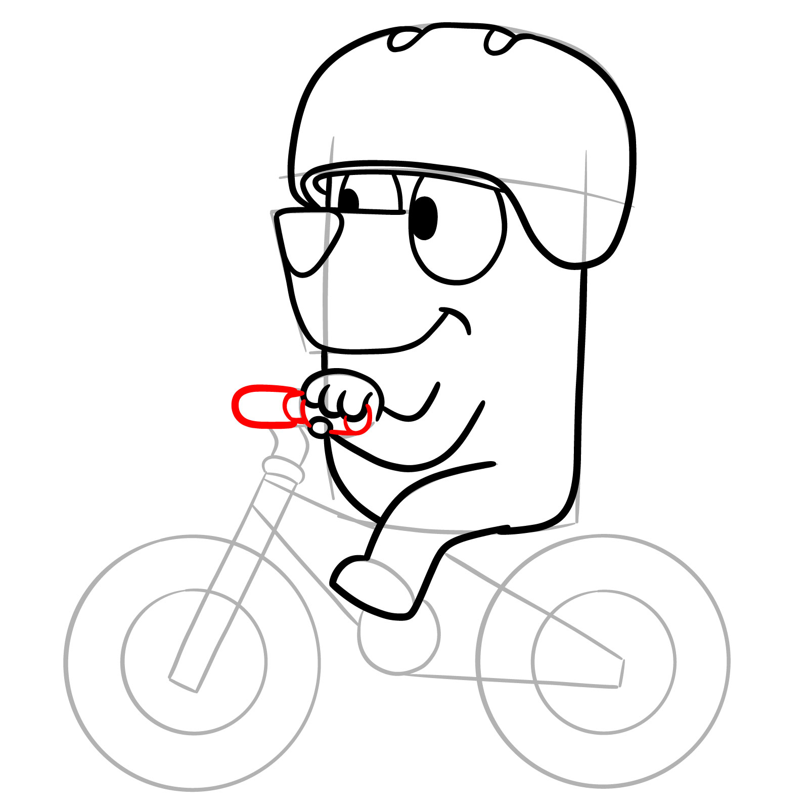 How to Draw Bluey Riding a Bike - step 12