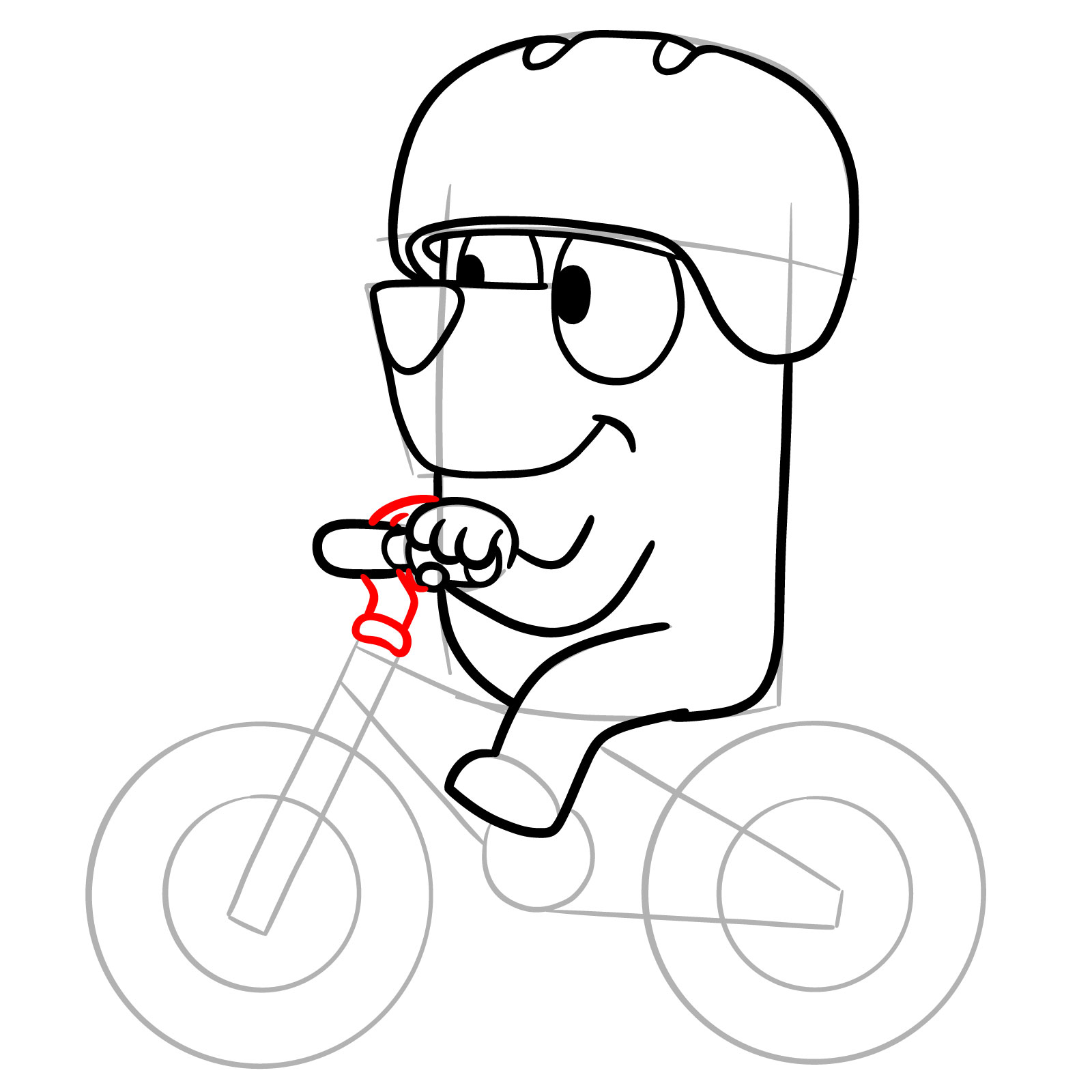 How to Draw Bluey Riding a Bike - step 13