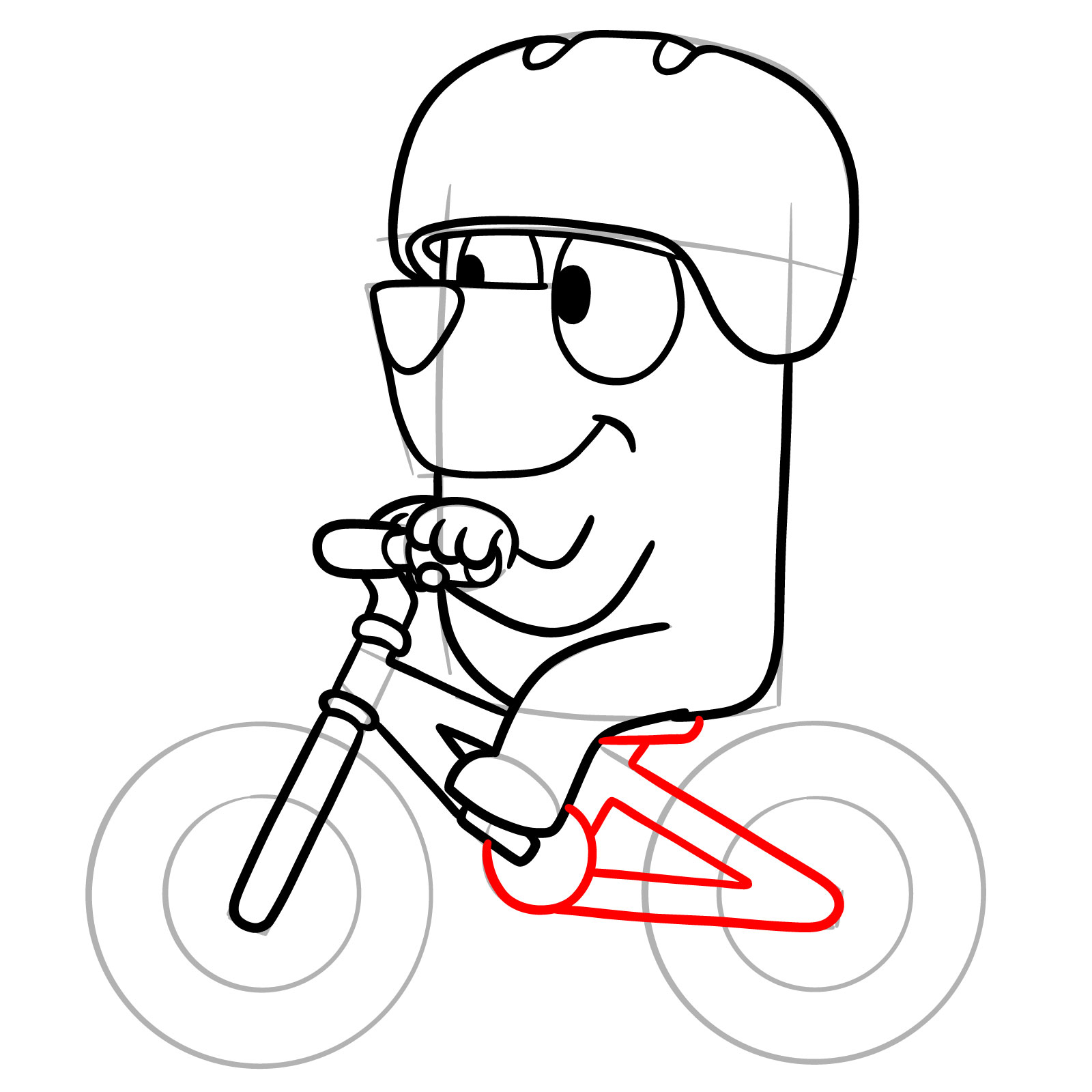 How to Draw Bluey Riding a Bike - step 15