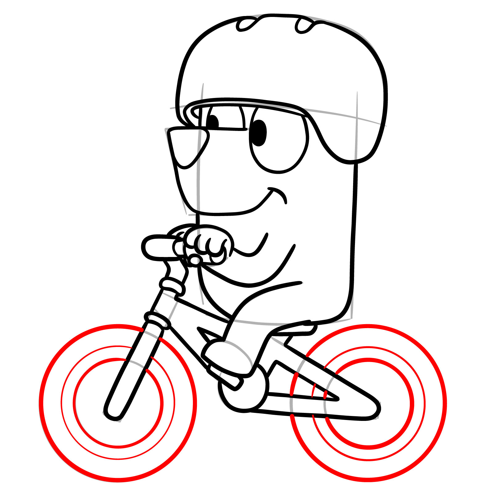 How to Draw Bluey Riding a Bike - step 16