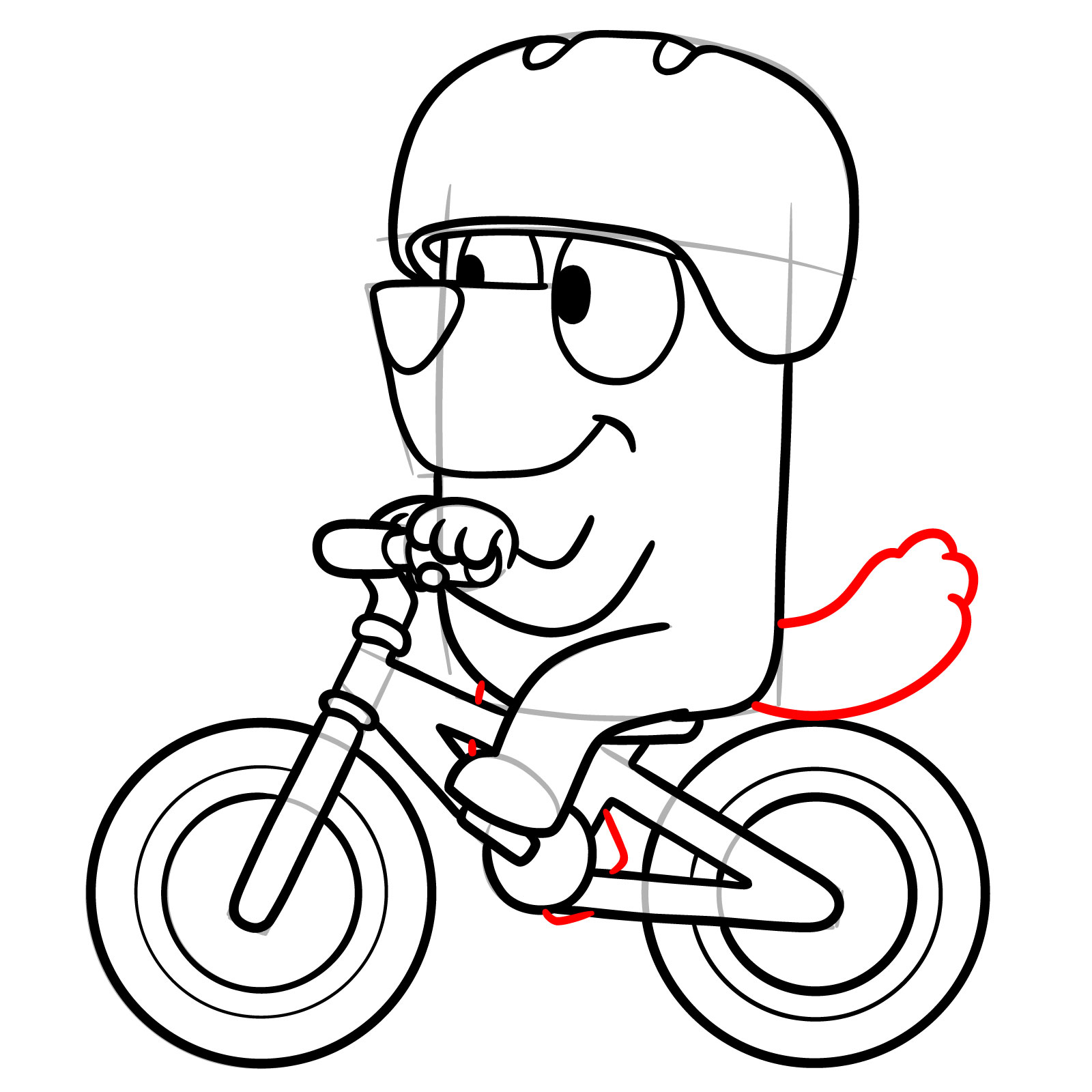 How to Draw Bluey Riding a Bike - step 17