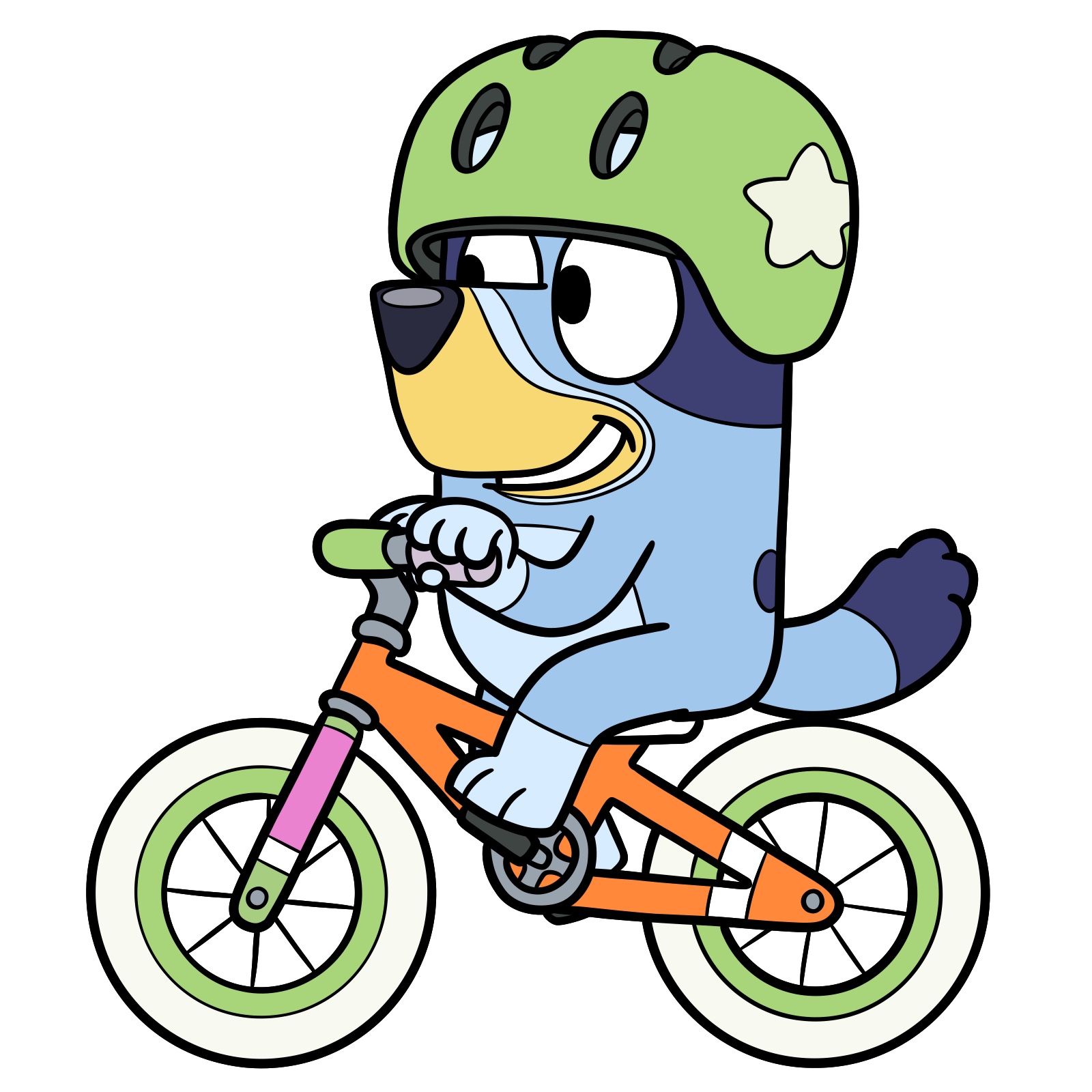 How to Draw Bluey Riding a Bike - final step