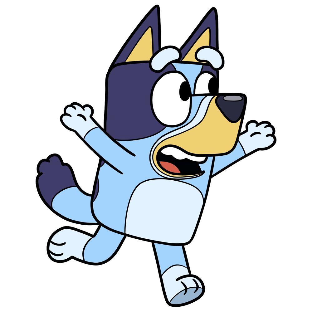 Easy Tutorial on How to Draw Bluey Running from the Show Bluey