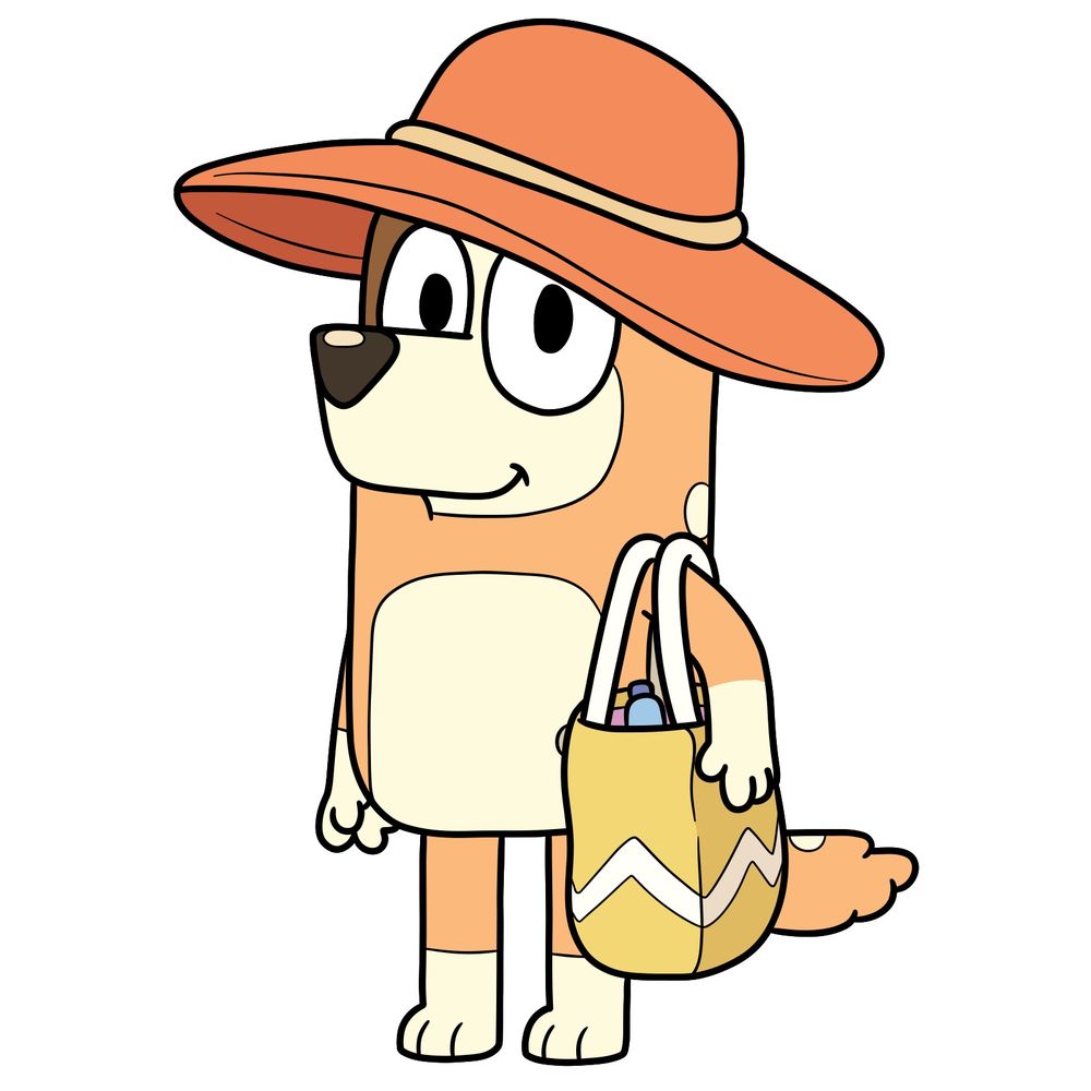 How to Draw Chilli Heeler in a Sunhat Ready for the Beach