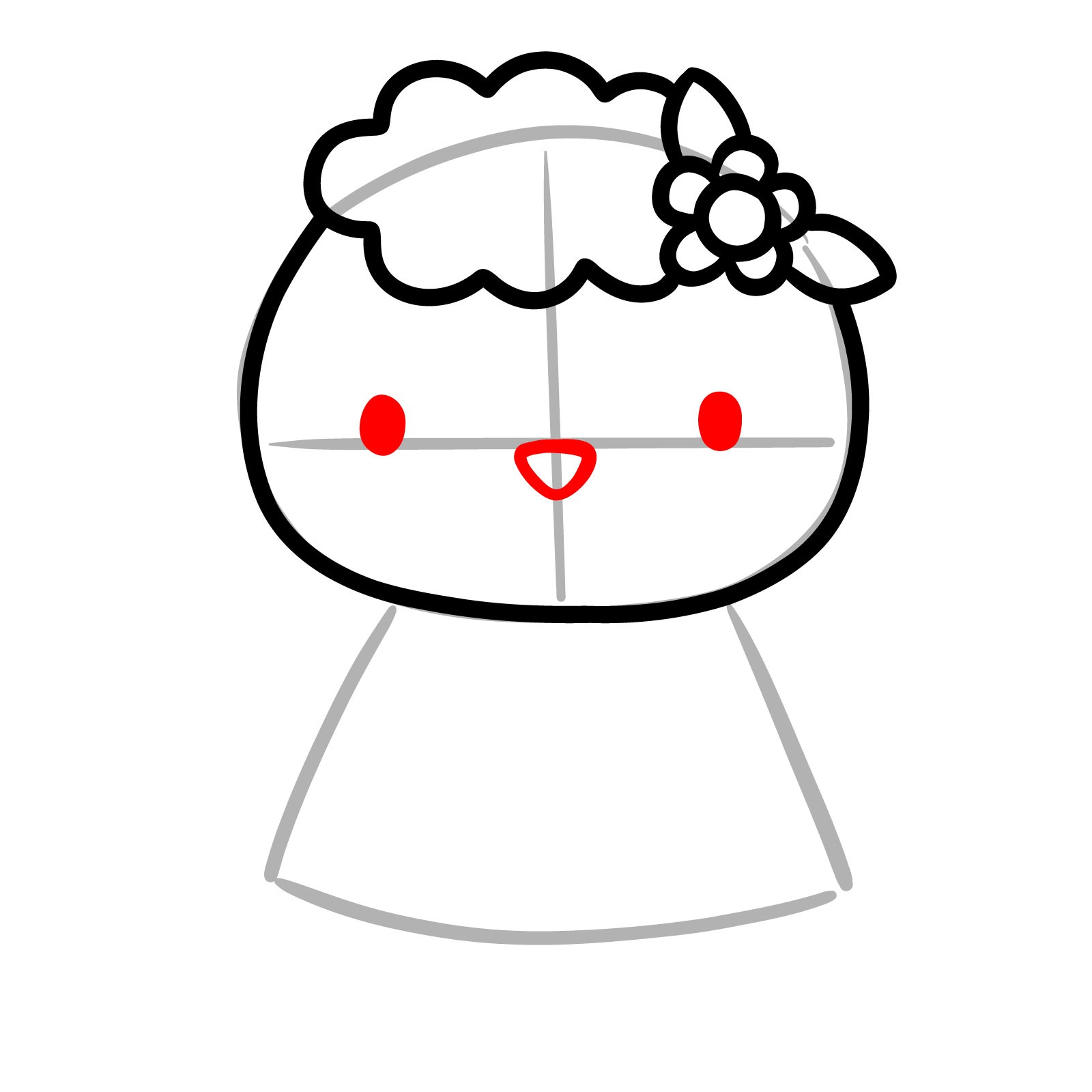 How to Draw Fifi from Hello Kitty - step 04
