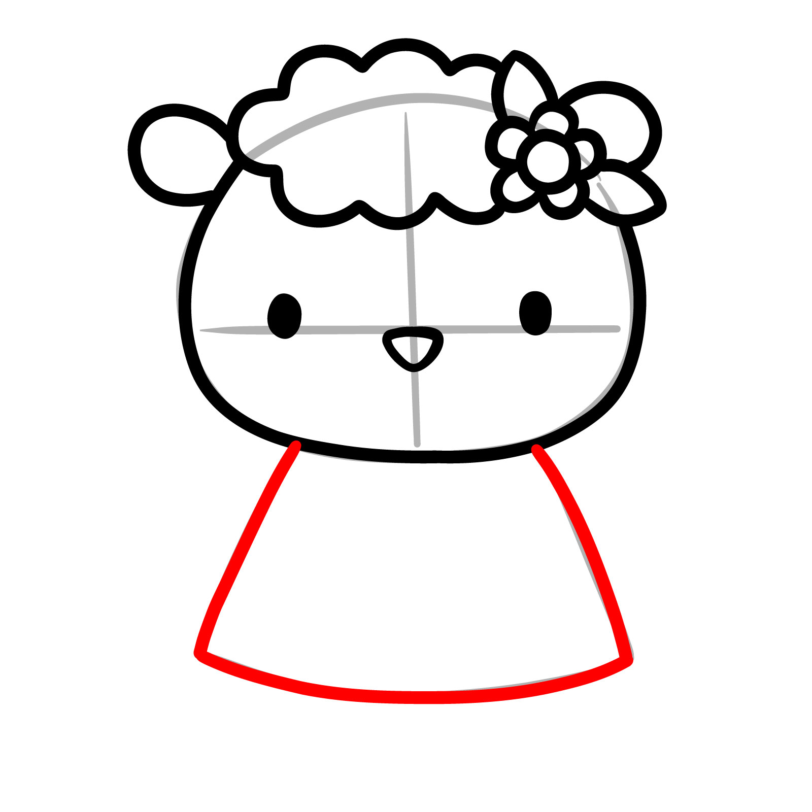 How to Draw Fifi from Hello Kitty - step 06