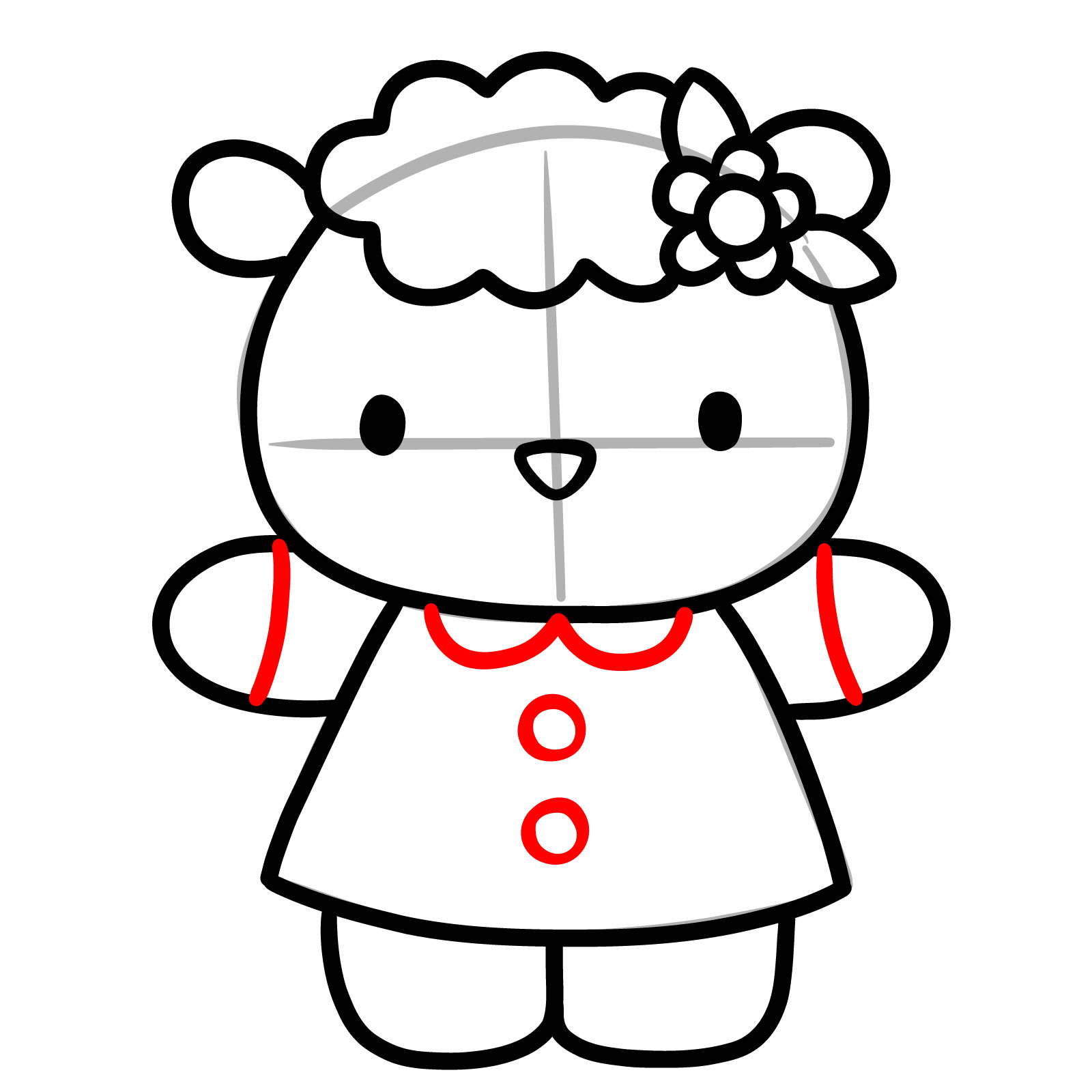 How to Draw Fifi from Hello Kitty - step 09