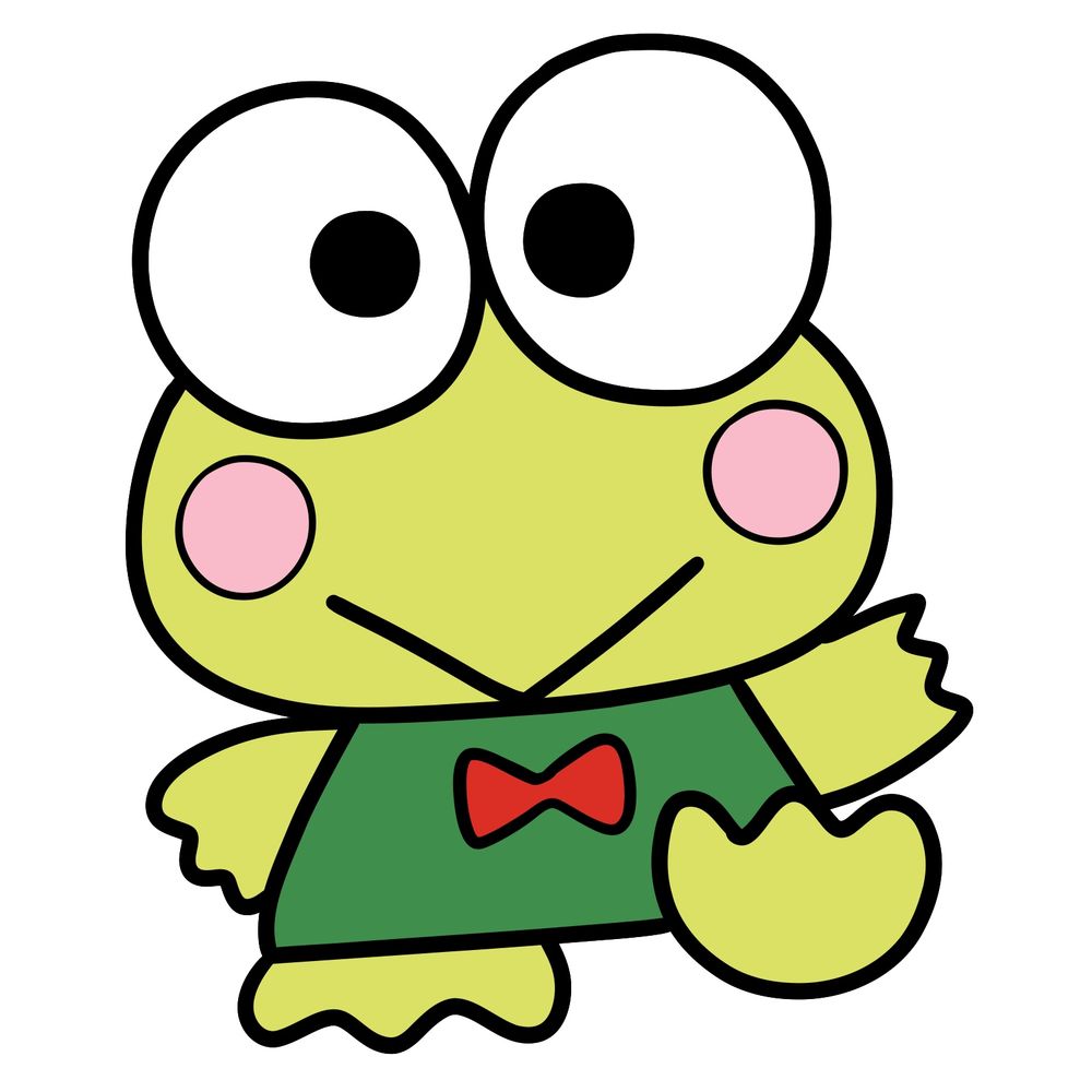 How to Draw Keroppi: Donut Pond Frog with Bow Tie