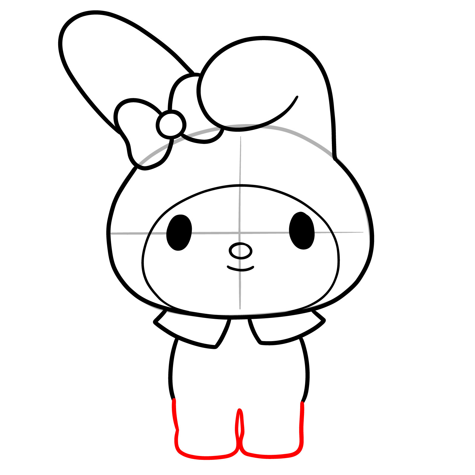 How to Draw My Melody - step 11