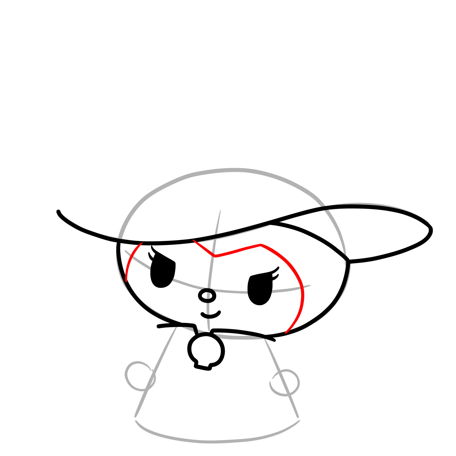 How to Draw Kuromi for Halloween - step 08