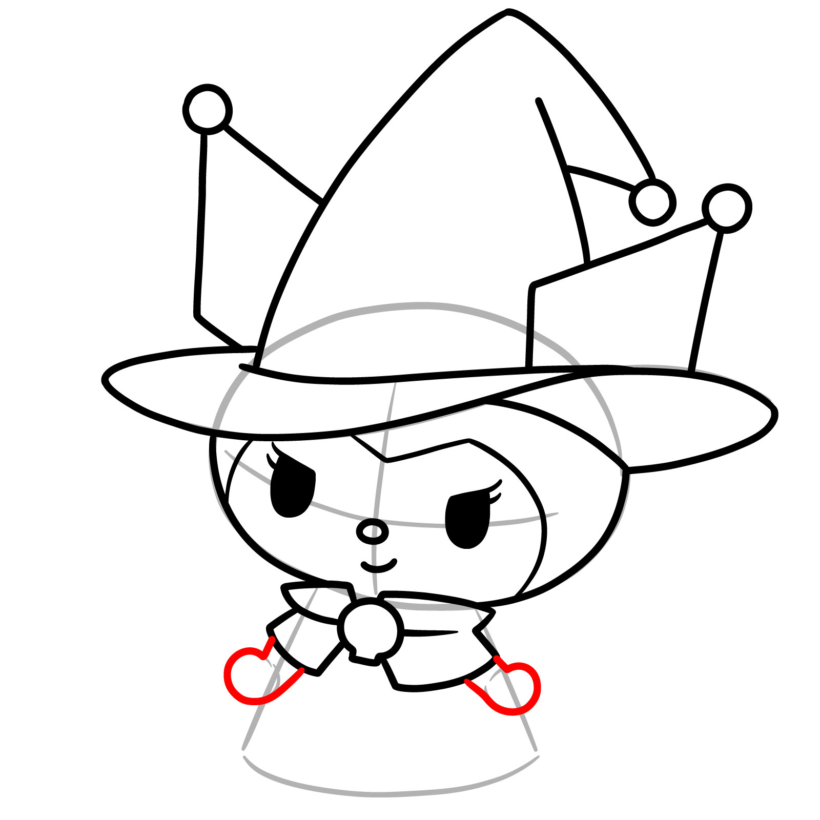 How to Draw Kuromi for Halloween - step 14
