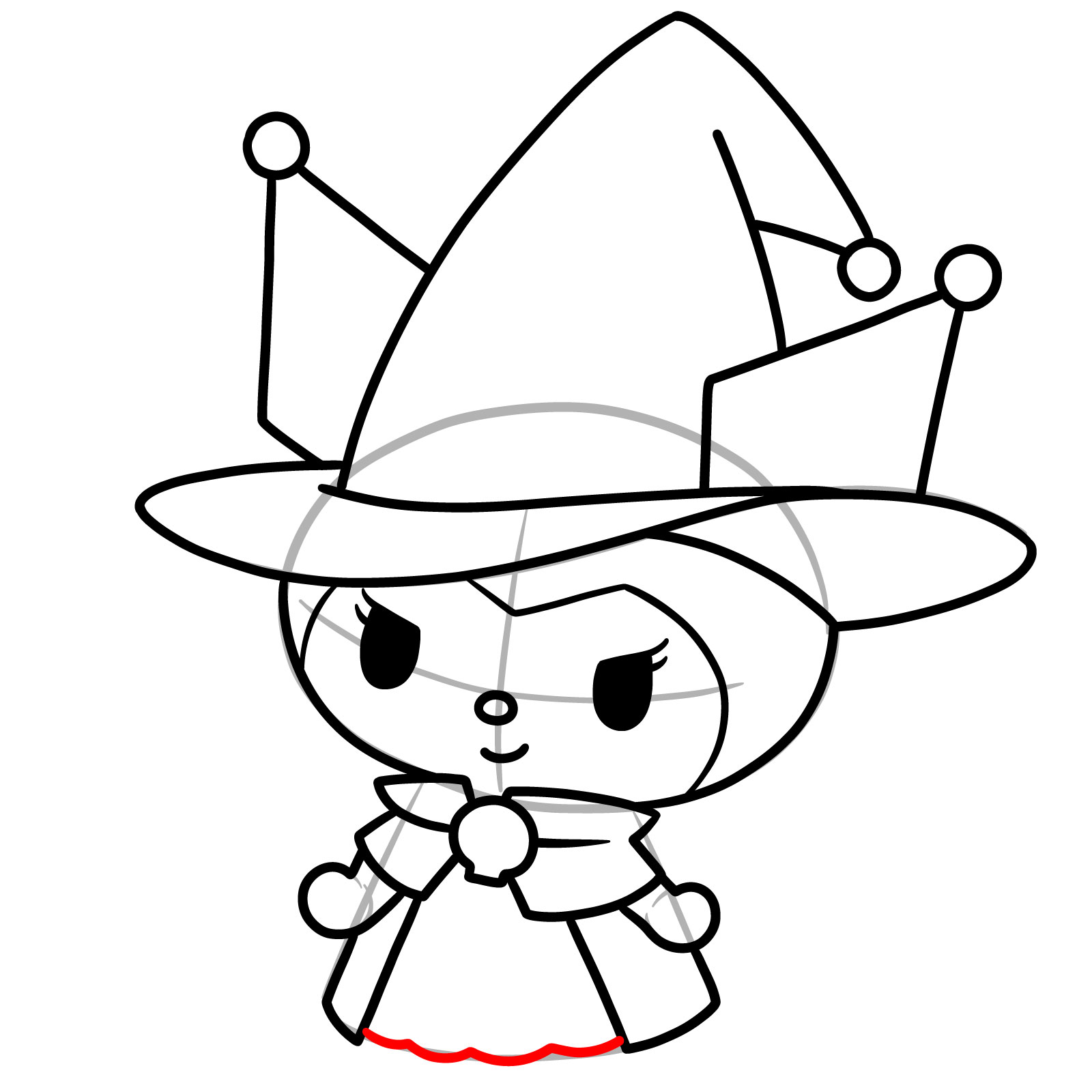 How to Draw Kuromi for Halloween - step 16