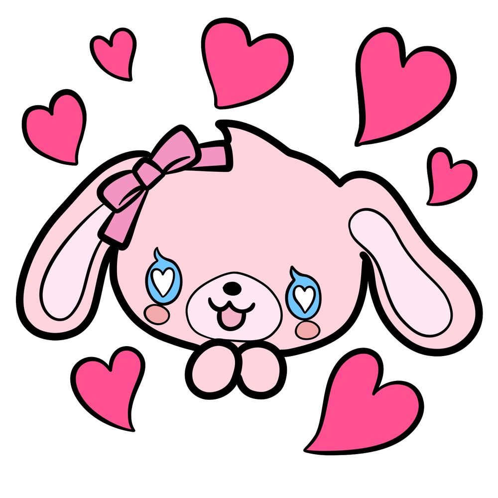 How to Draw Momousa with Hearts Around Her – Sanrio