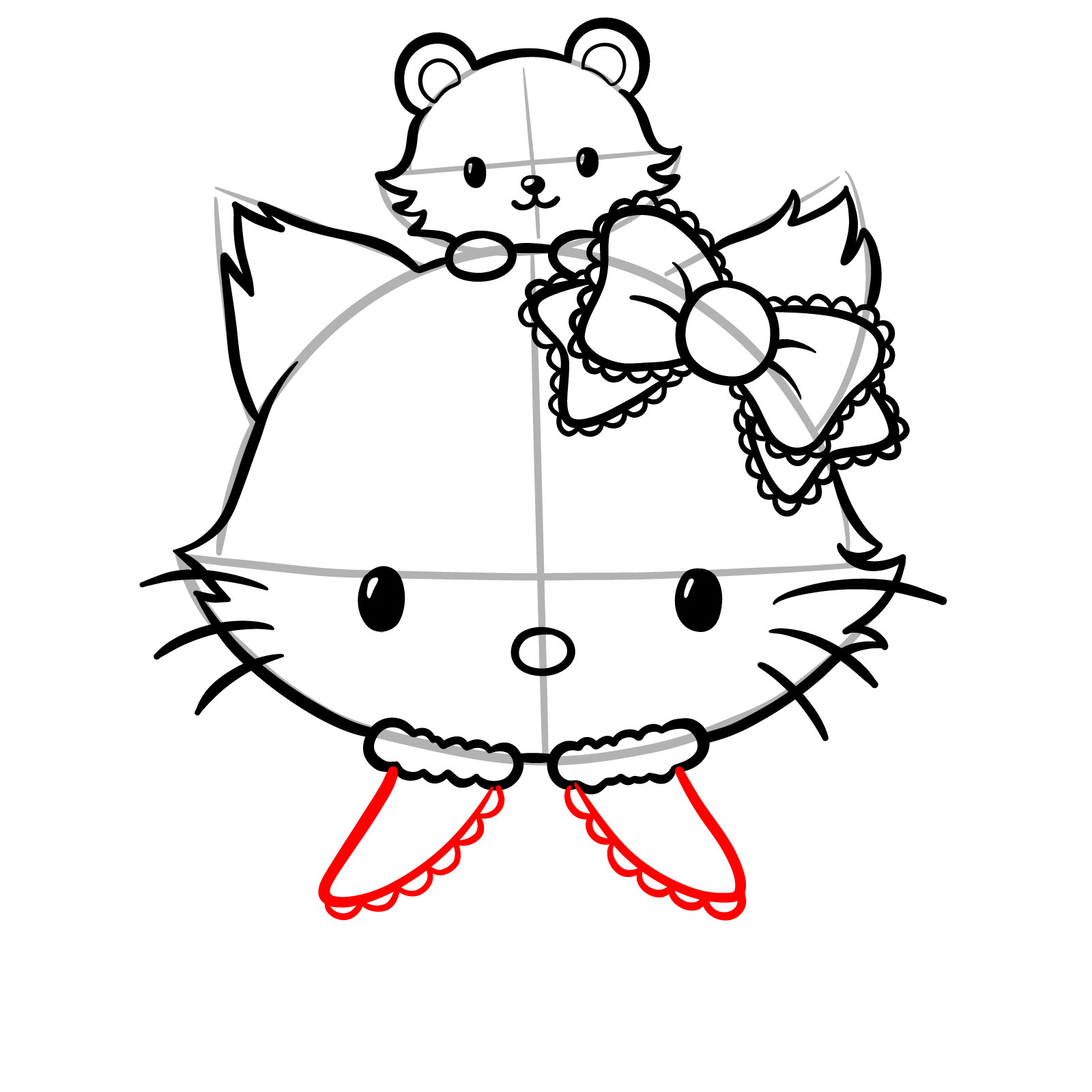 How to Draw Charmmy Kitty and Sugar - step 13