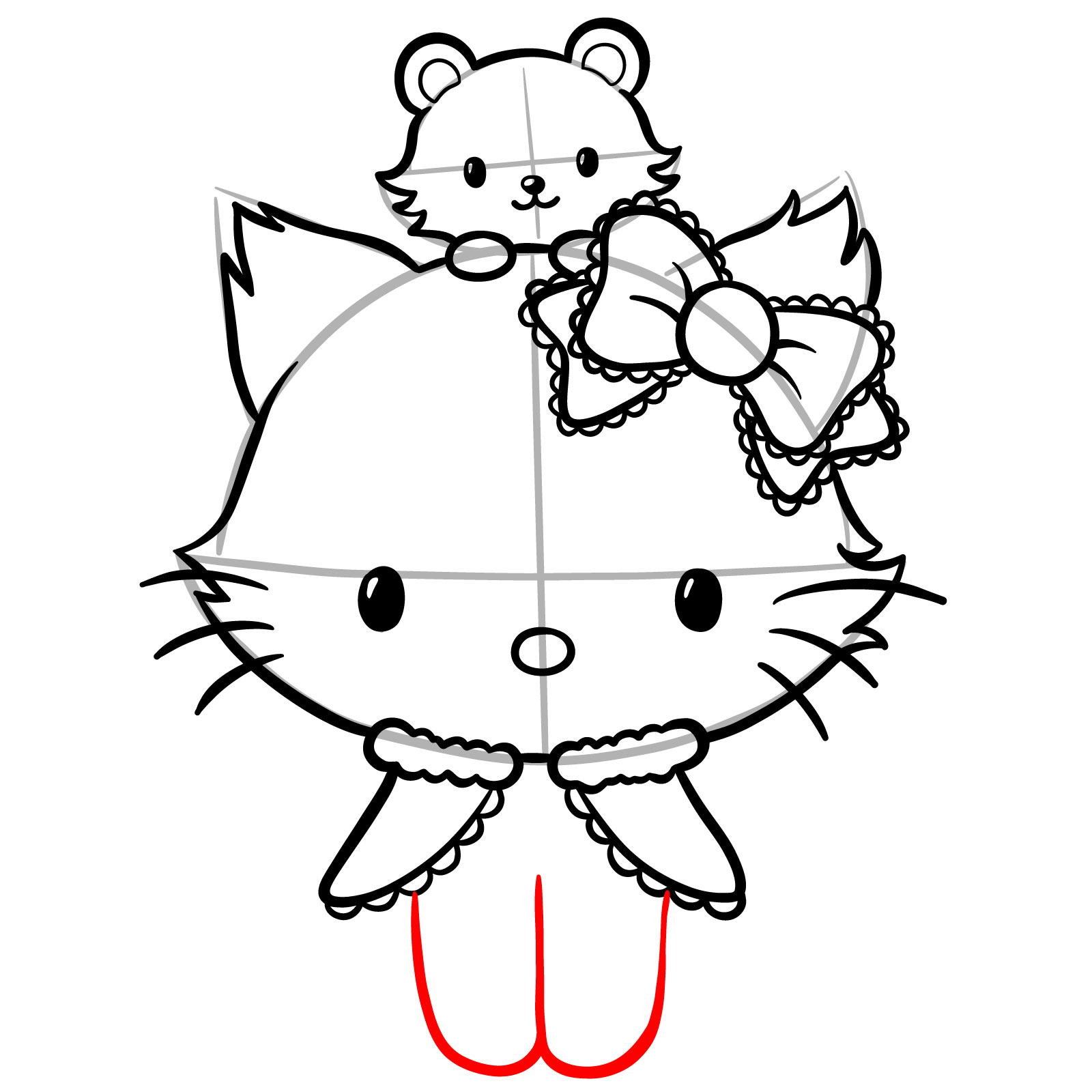 How to Draw Charmmy Kitty and Sugar - step 14