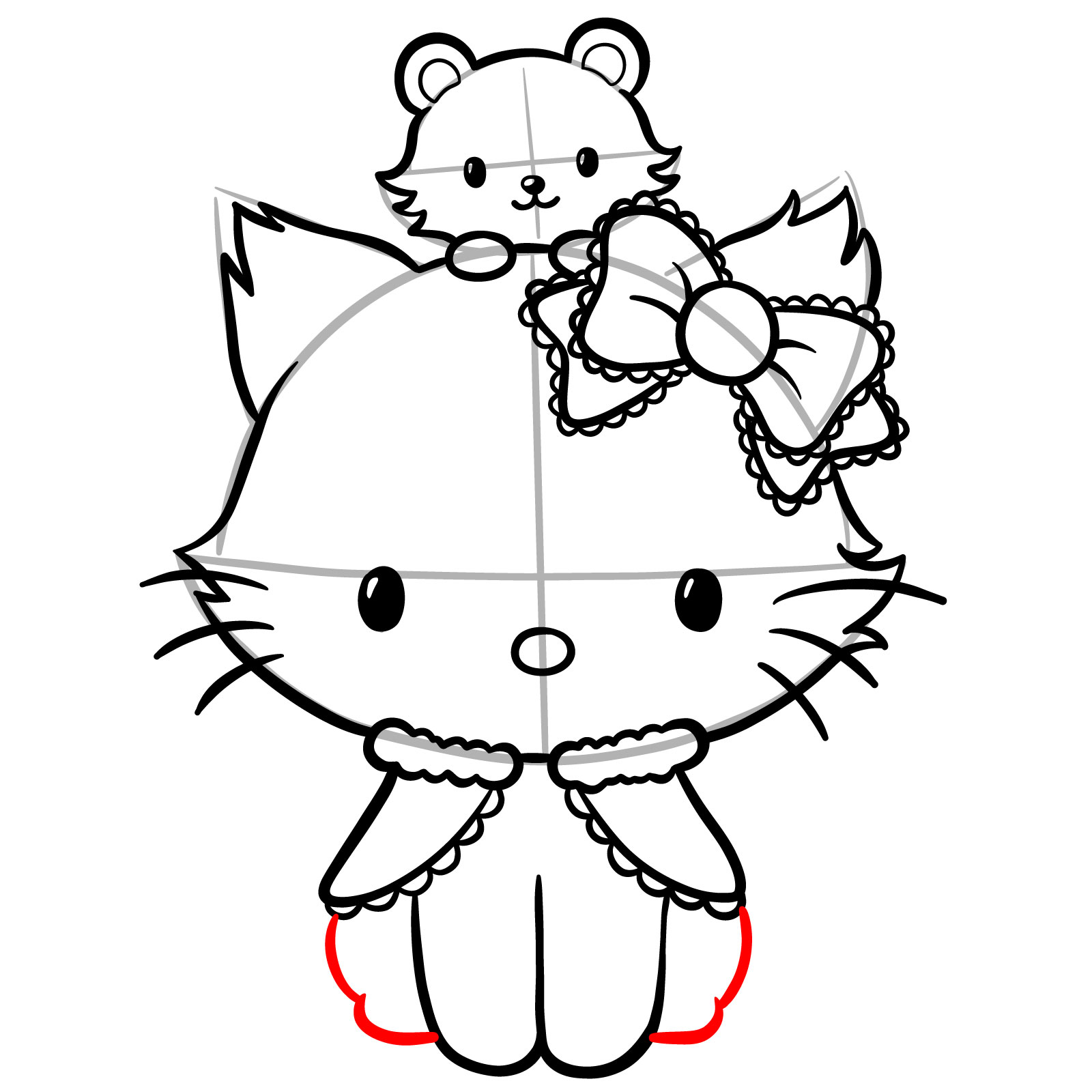 How to Draw Charmmy Kitty and Sugar - step 15