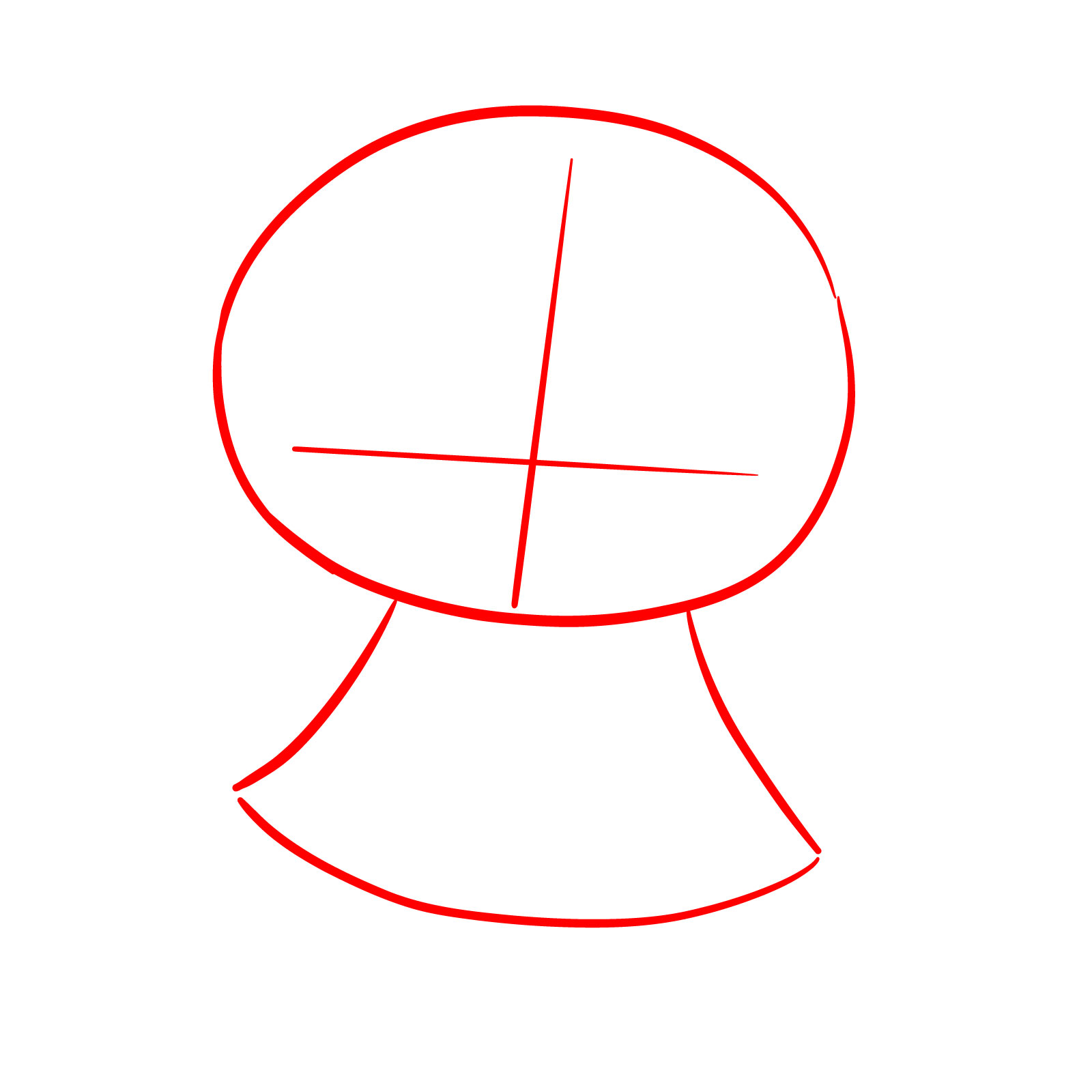 How to Draw Hello Kitty in a Dress - step 01