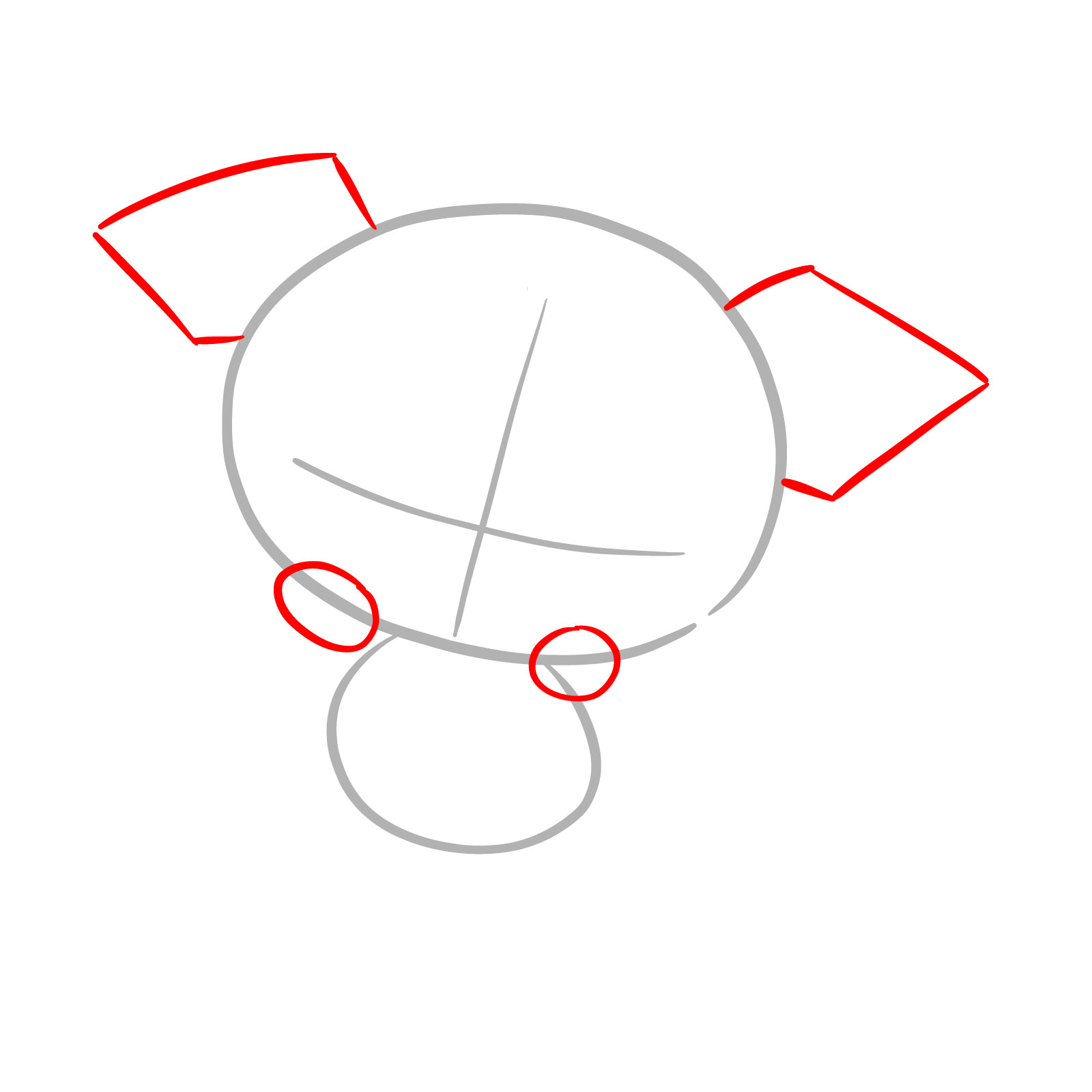 How to Draw Happy Kuromi - step 02