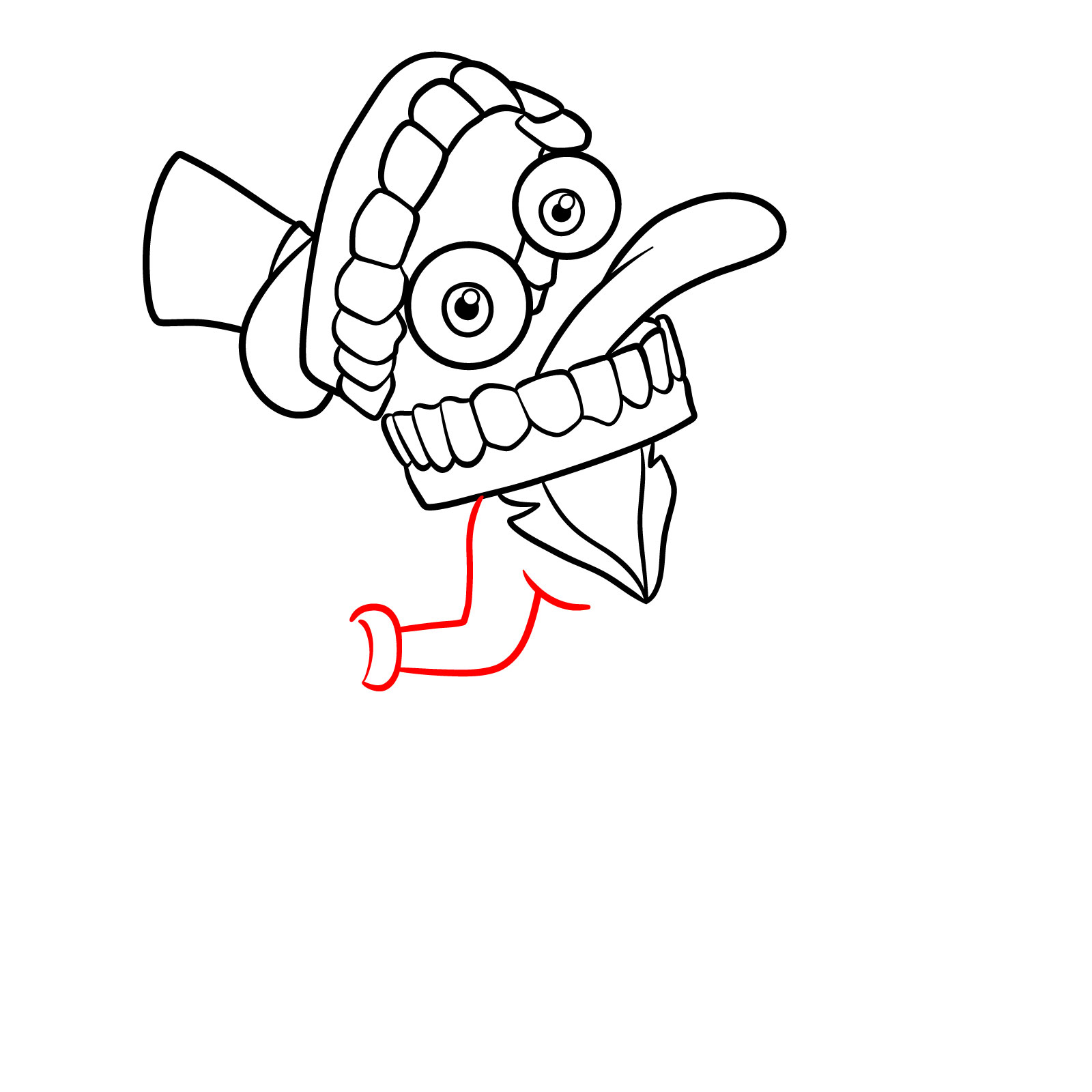 How to Draw Caine from The Amazing Digital Circus - step 09
