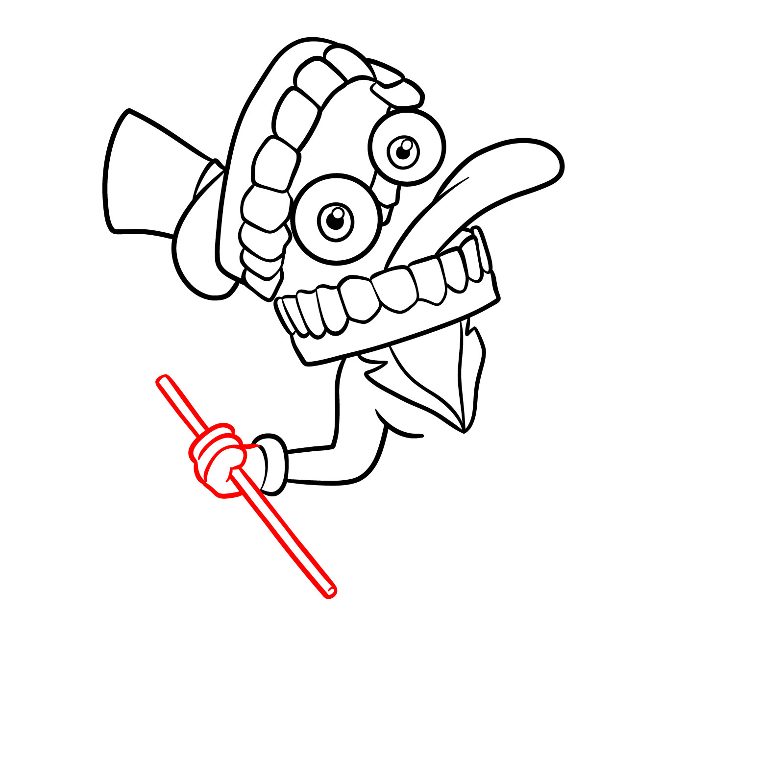 How to Draw Caine from The Amazing Digital Circus - step 10