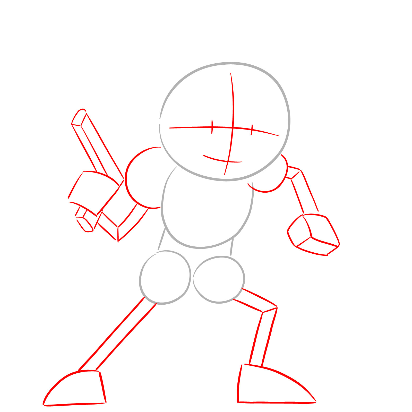 How to Draw Pomni with a Gun from the 6th Episode - step 02