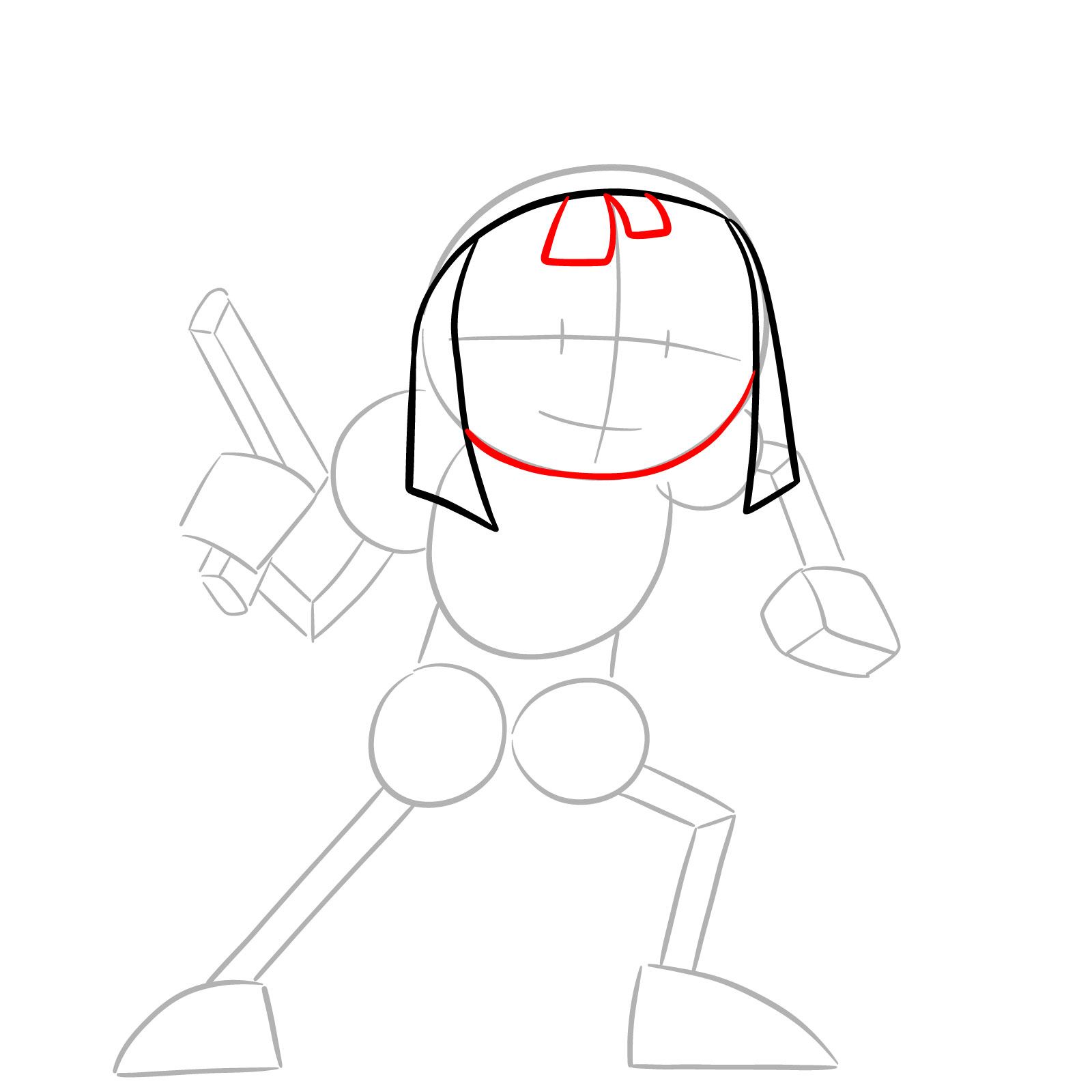 How to Draw Pomni with a Gun from the 6th Episode - step 04