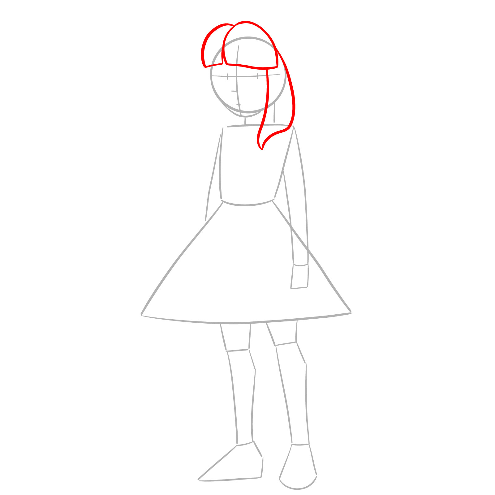 How to Draw Olivia Park from Knights of Guinevere - step 03