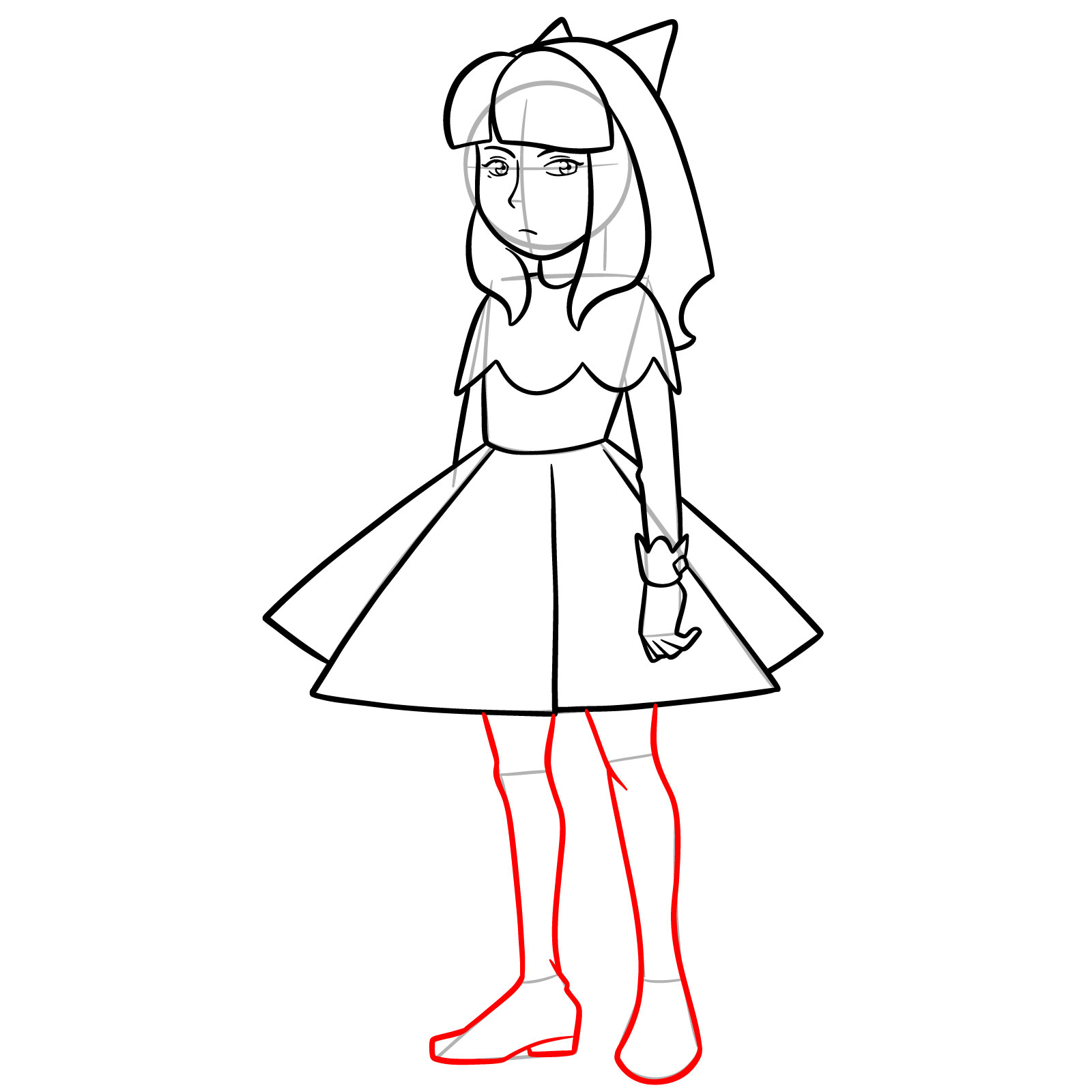 How to Draw Olivia Park from Knights of Guinevere - step 13